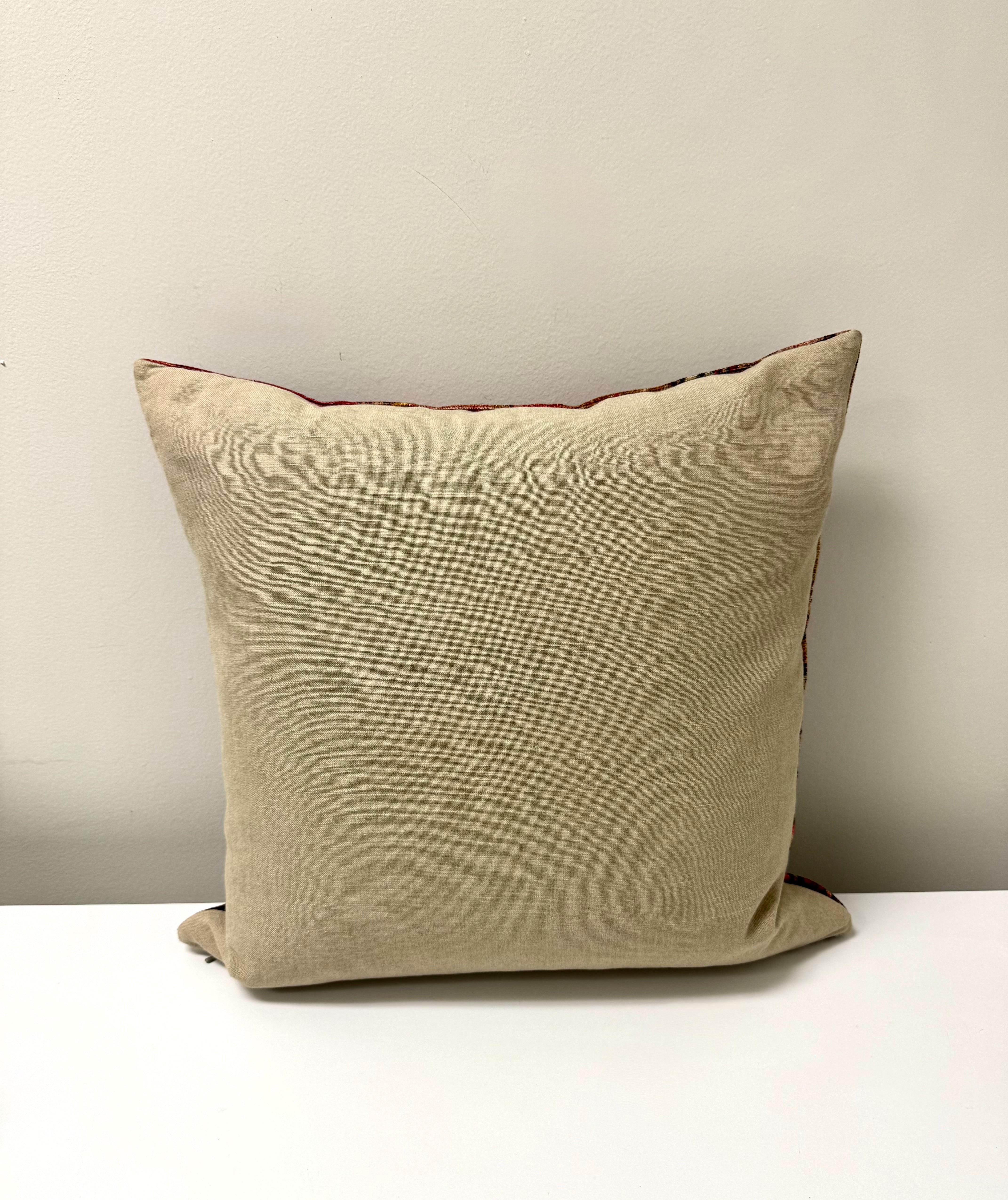 POTTERY BARN Red Velvet Kilim 19" Pillow