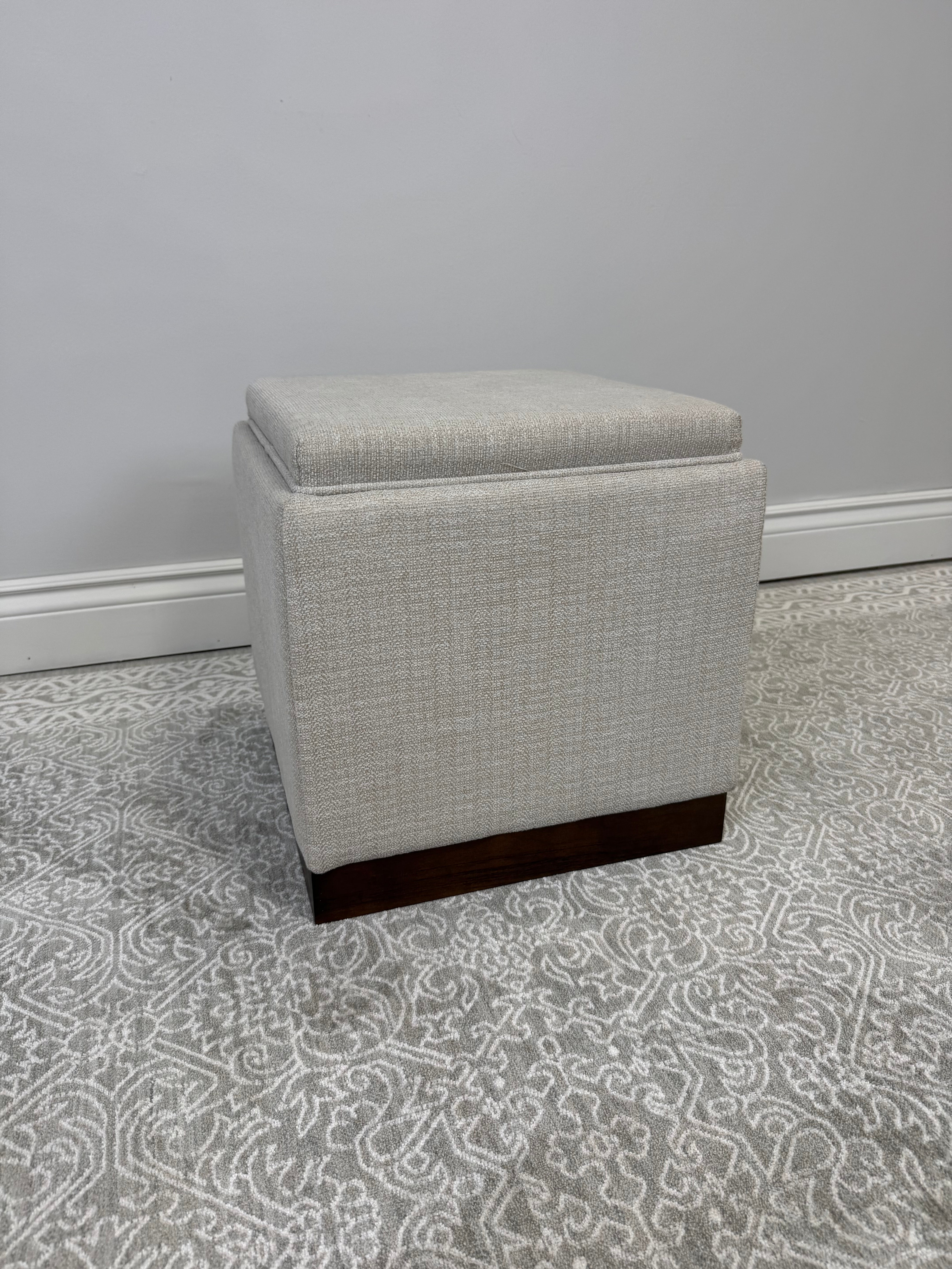 Ivory Storage Ottoman