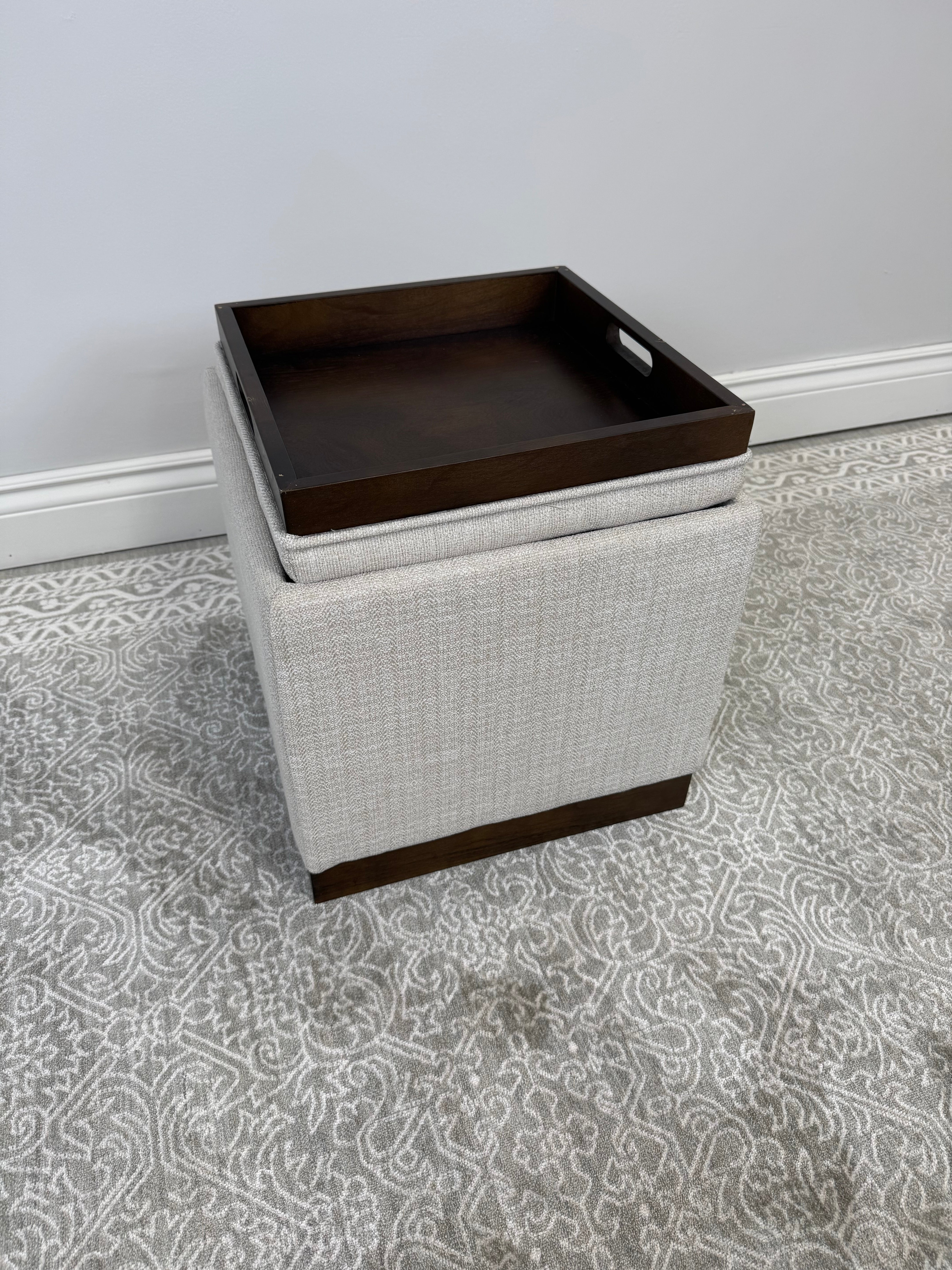 Ivory Storage Ottoman