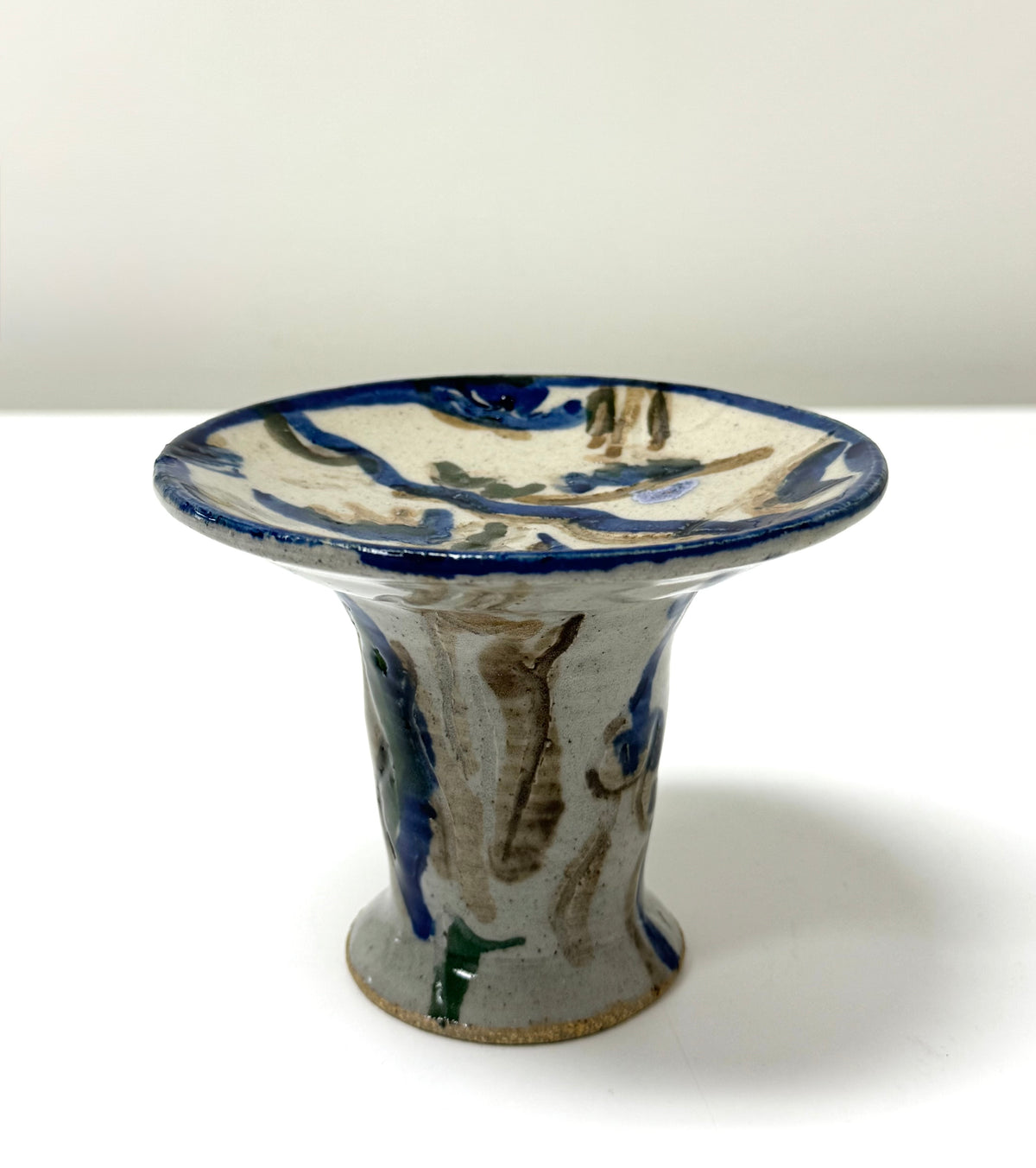 Hand-painted Stoneware Candle Holder