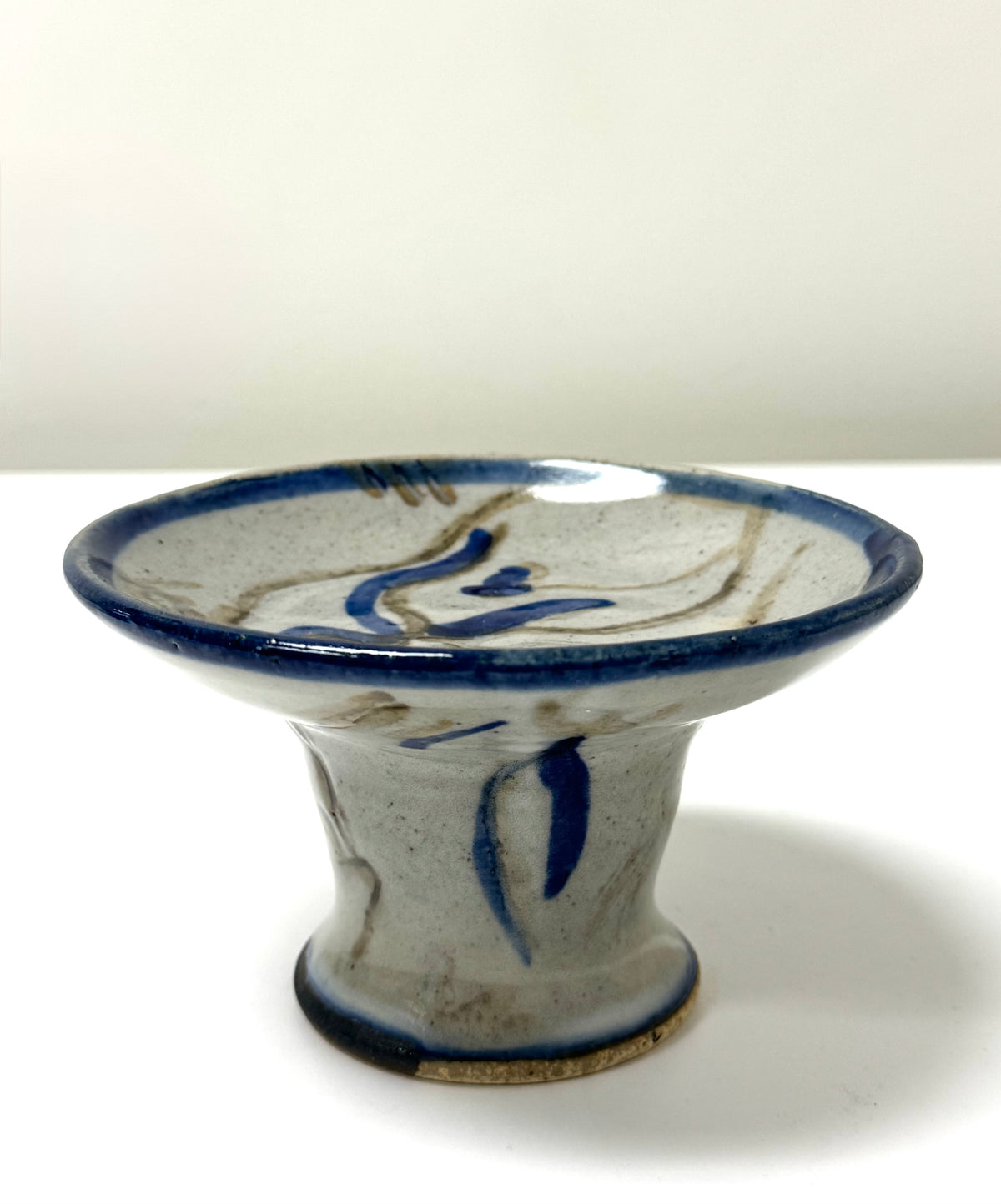 Hand-painted Stoneware Candle Holder