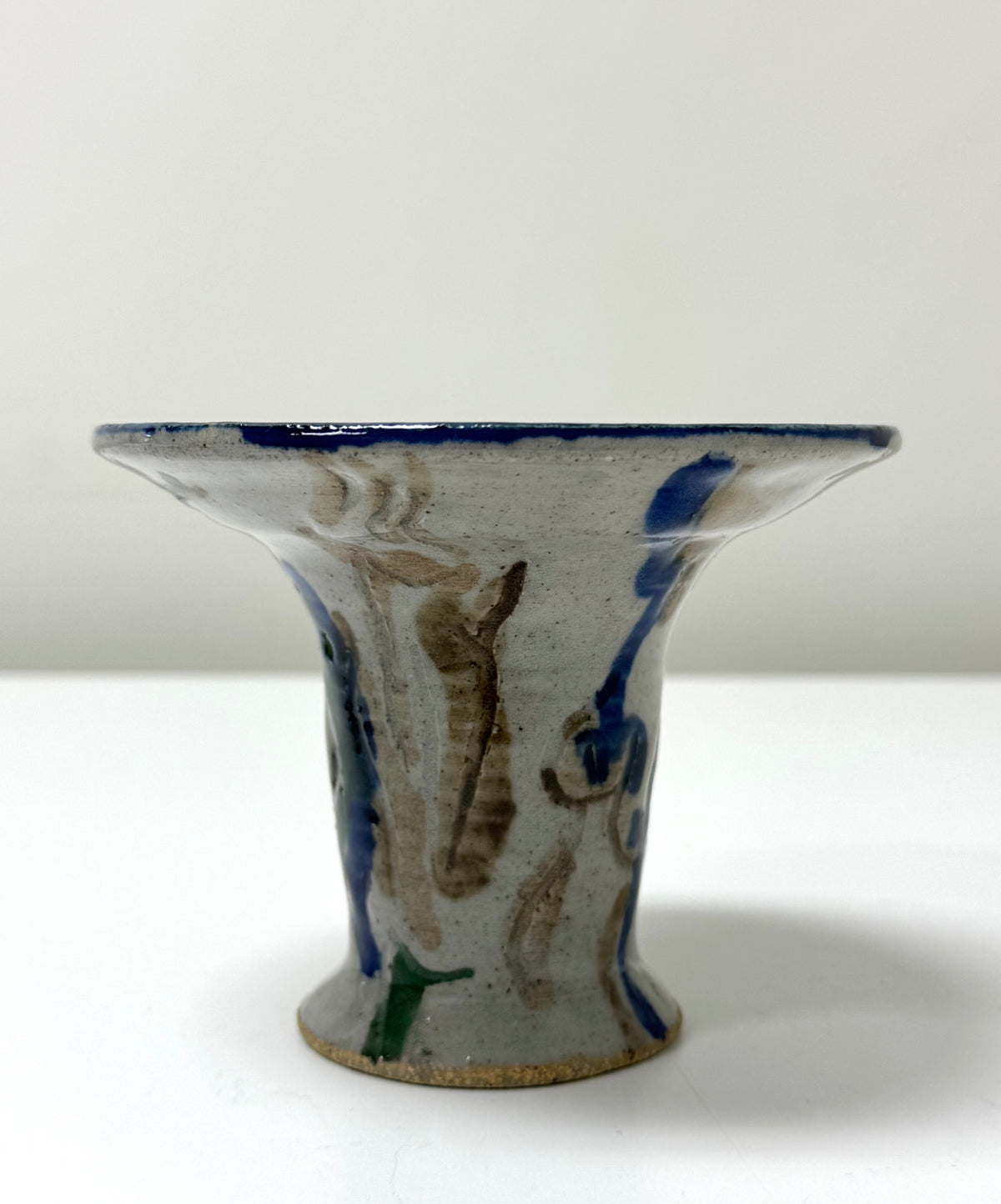 Hand-painted Stoneware Candle Holder
