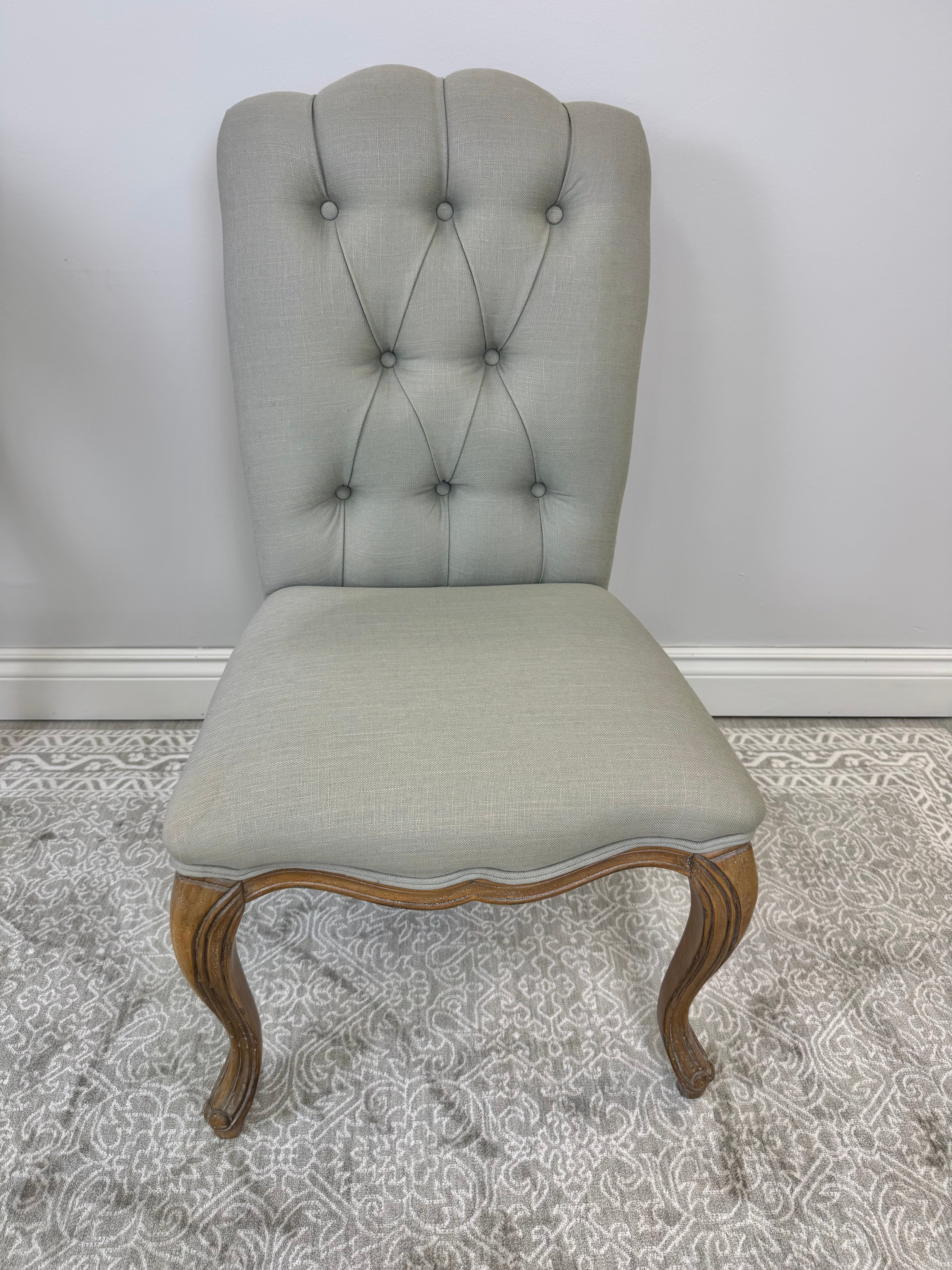 BOMBAY Sage Linen Tufted Chair