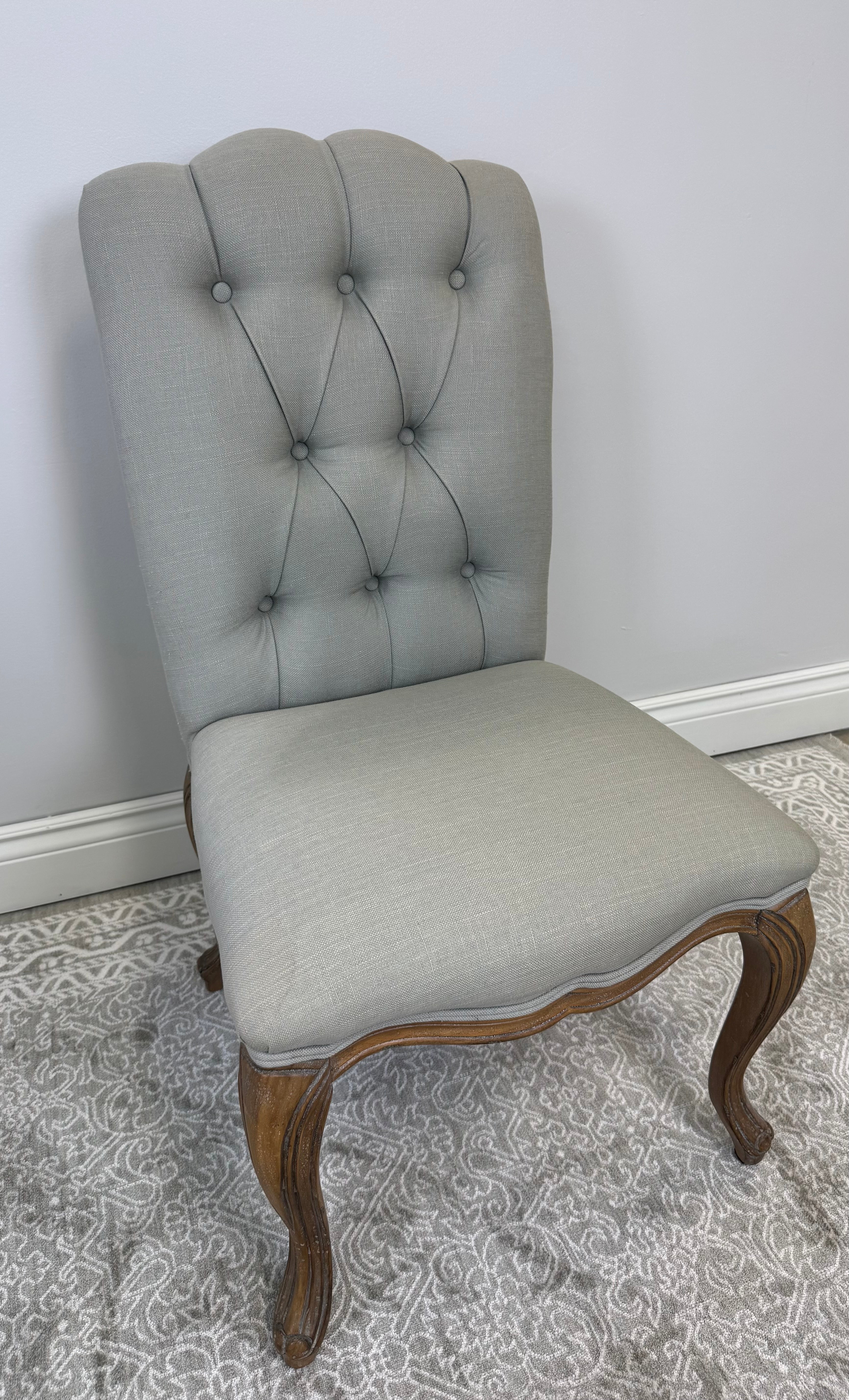 BOMBAY Sage Linen Tufted Chair