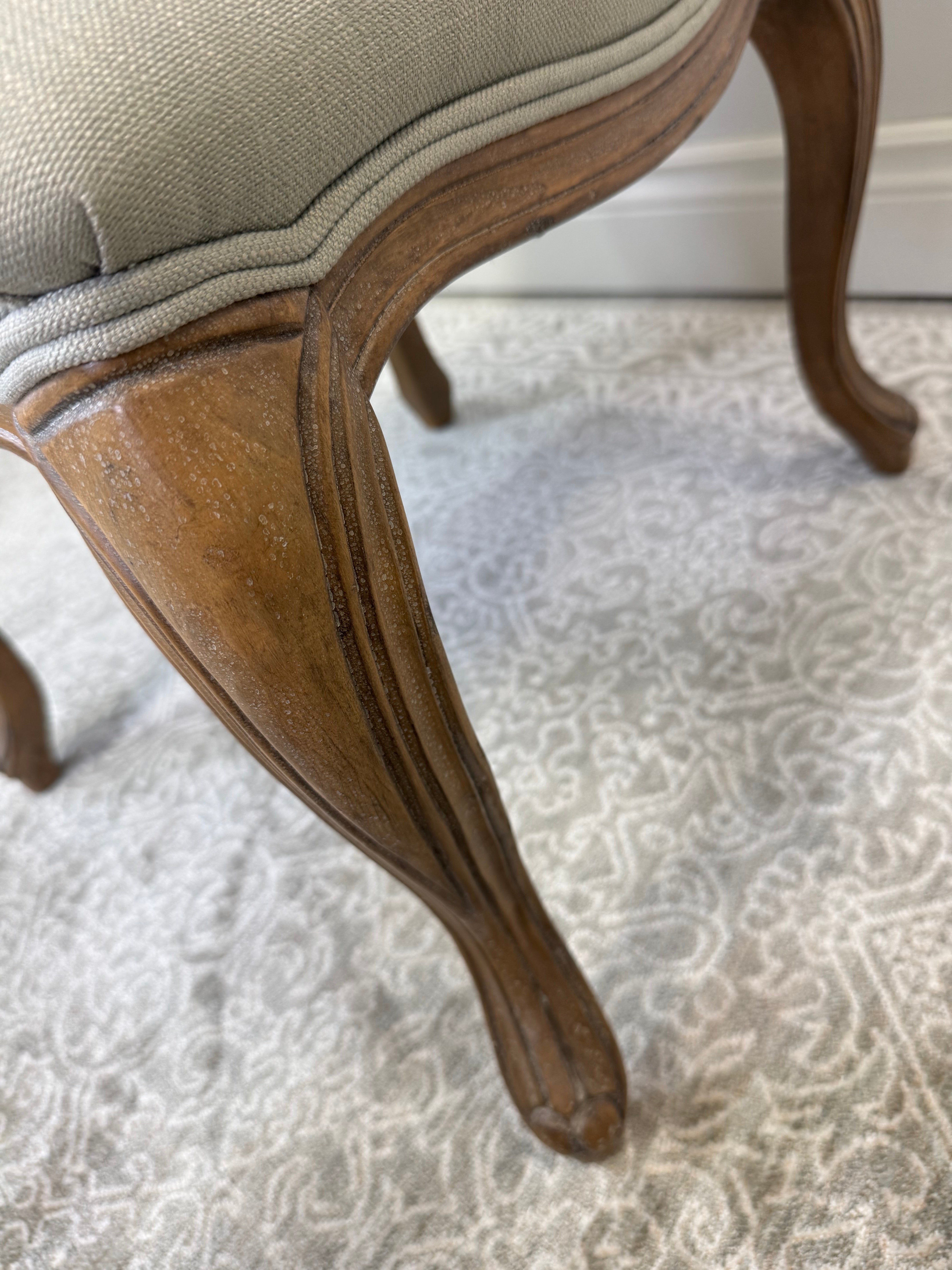BOMBAY Sage Linen Tufted Chair
