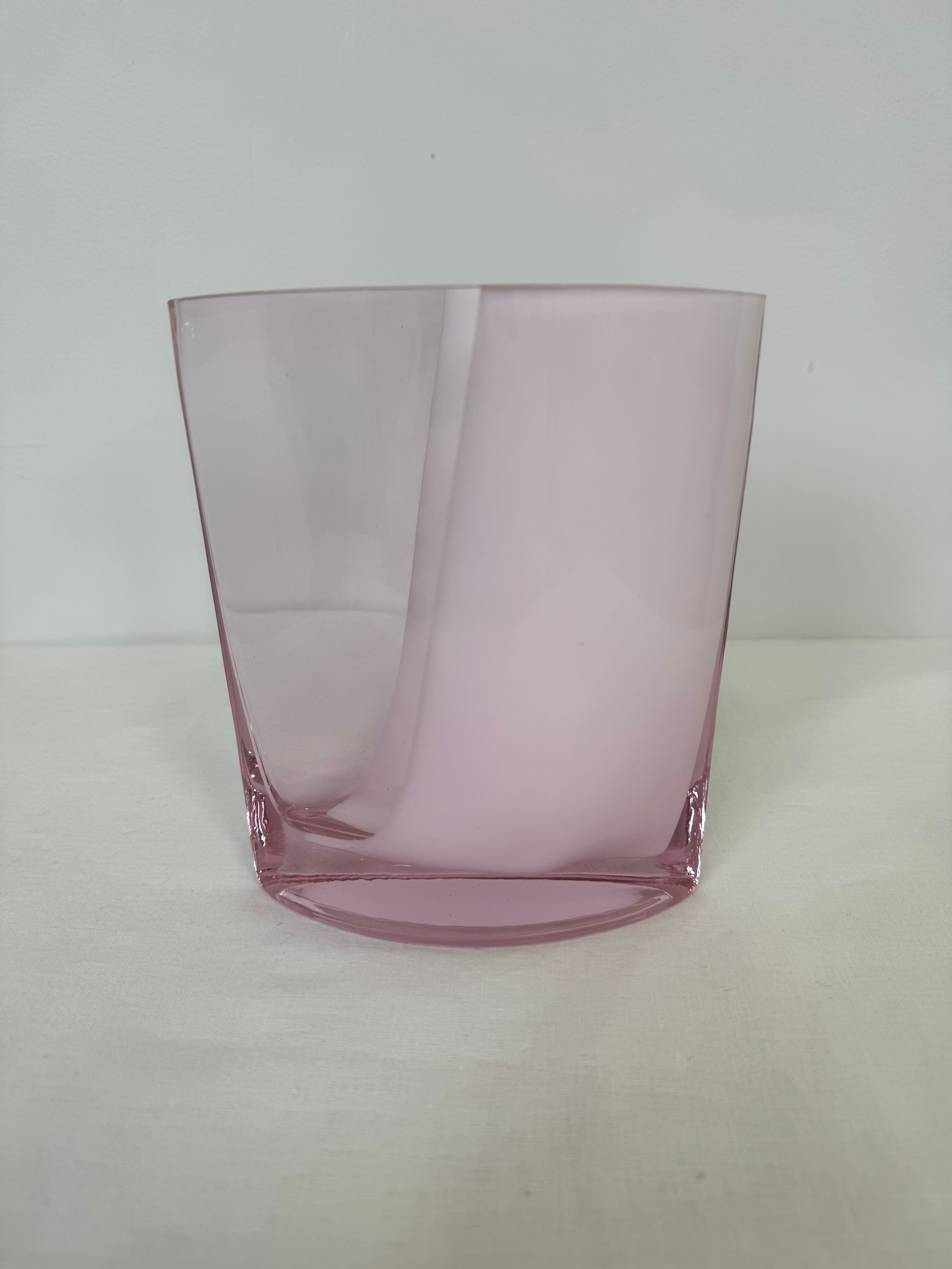 Pink & White Glass Vase