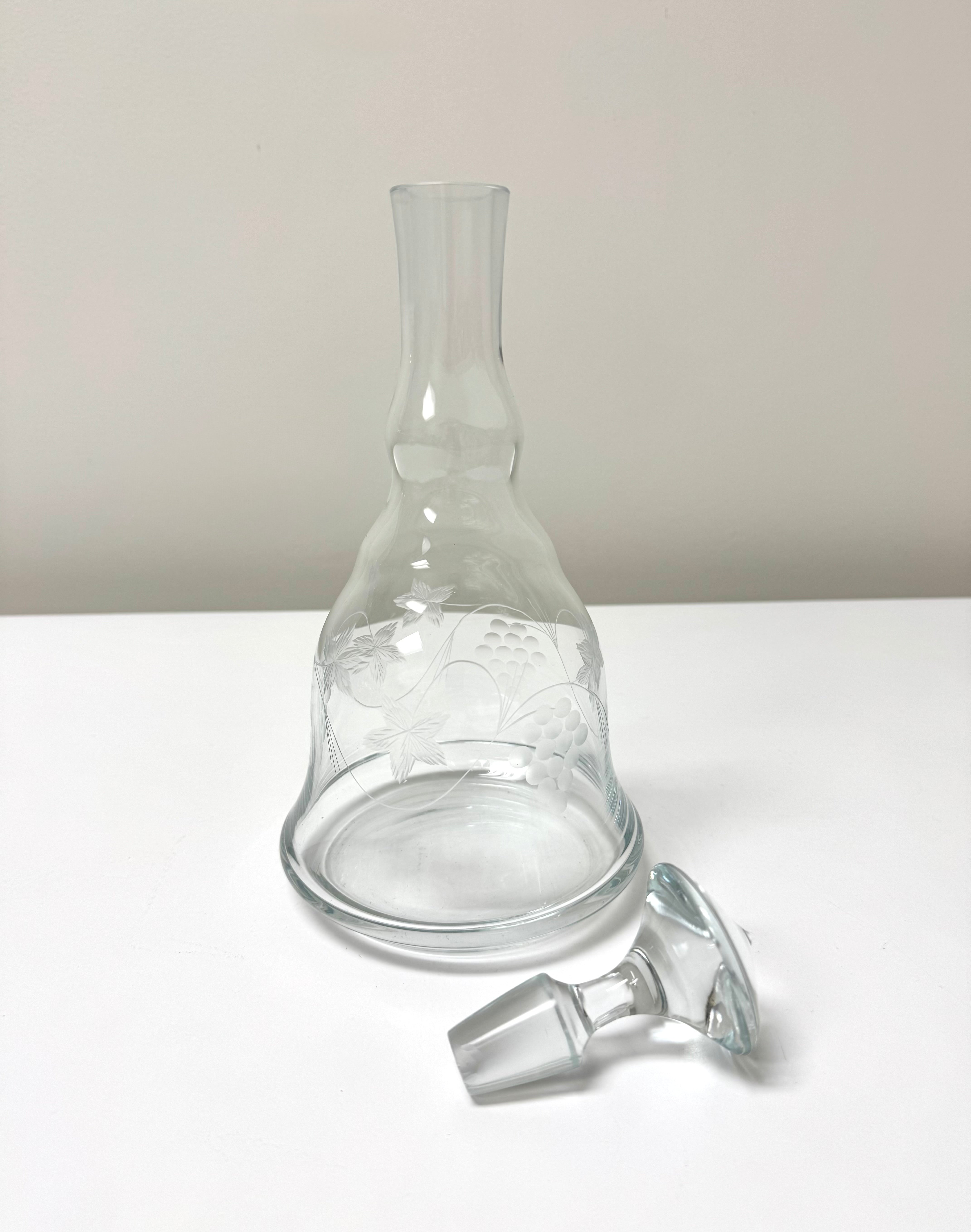 Vintage Etched Glass Decanter