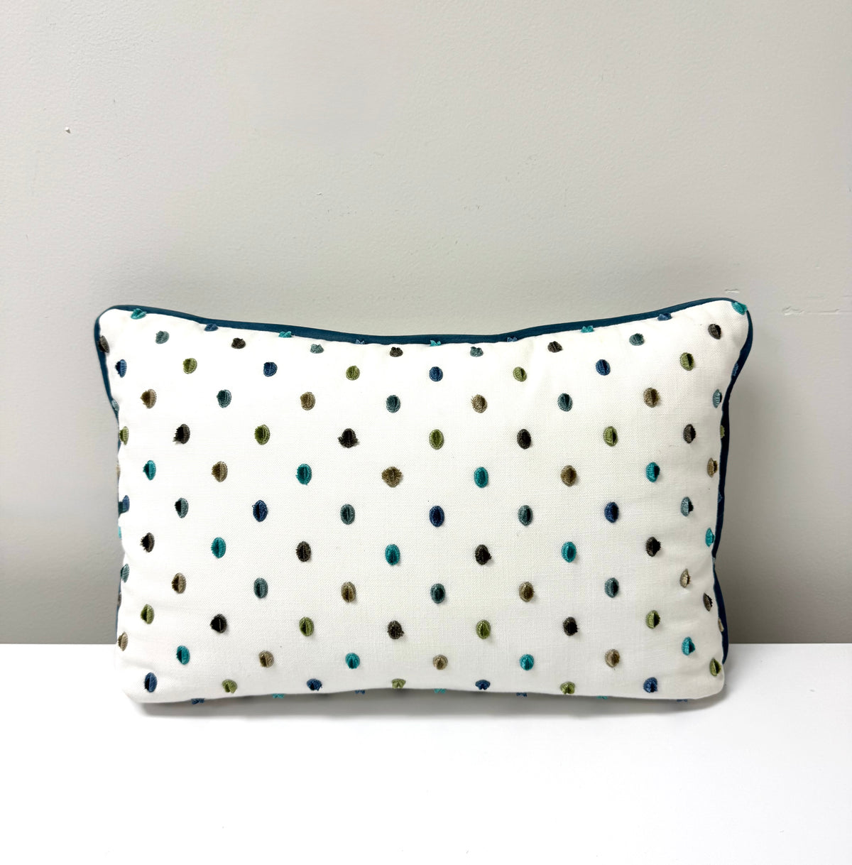 White Textured Dots 20" x 12" Pillow