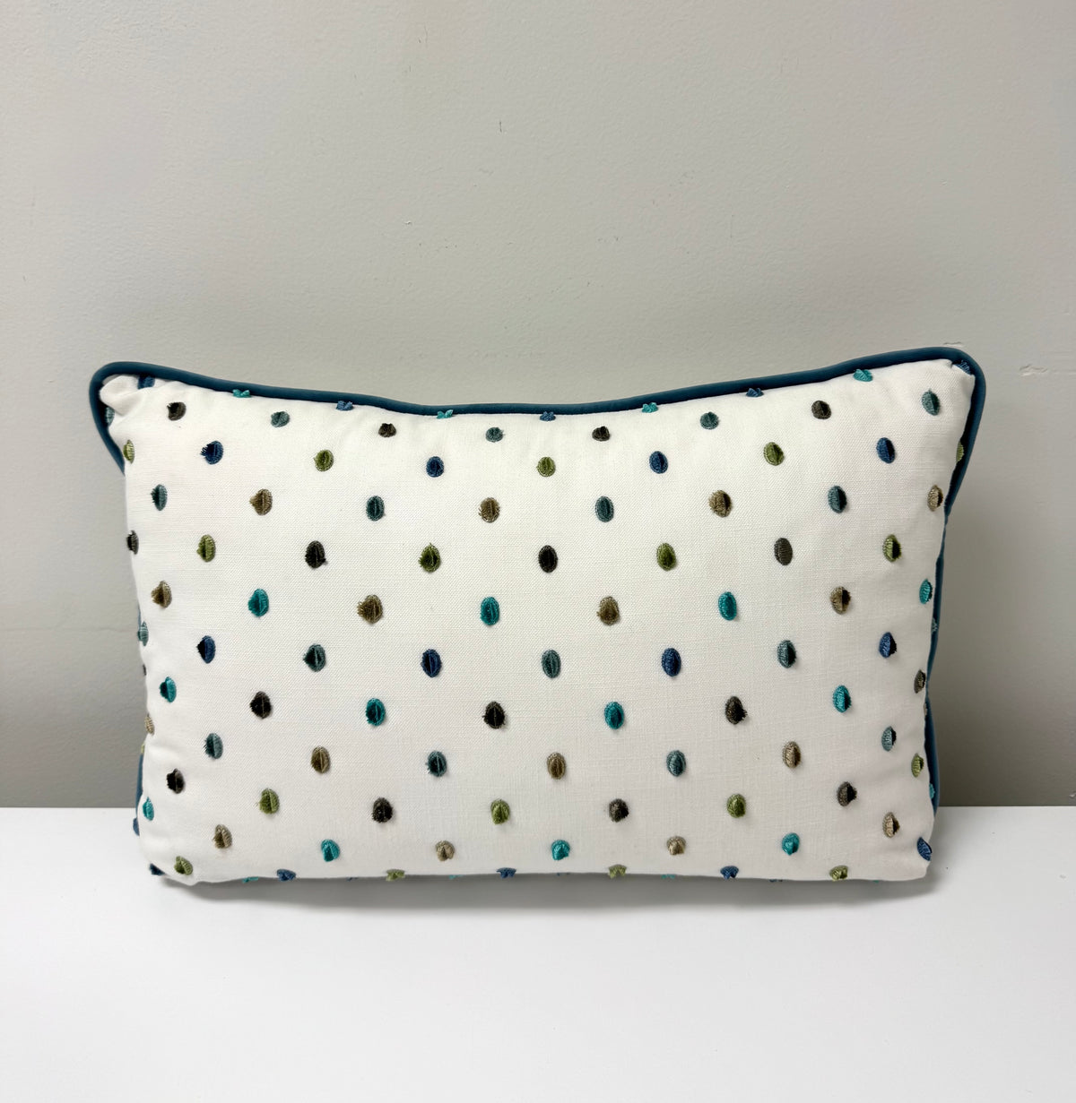 White Textured Dots 20" x 12" Pillow