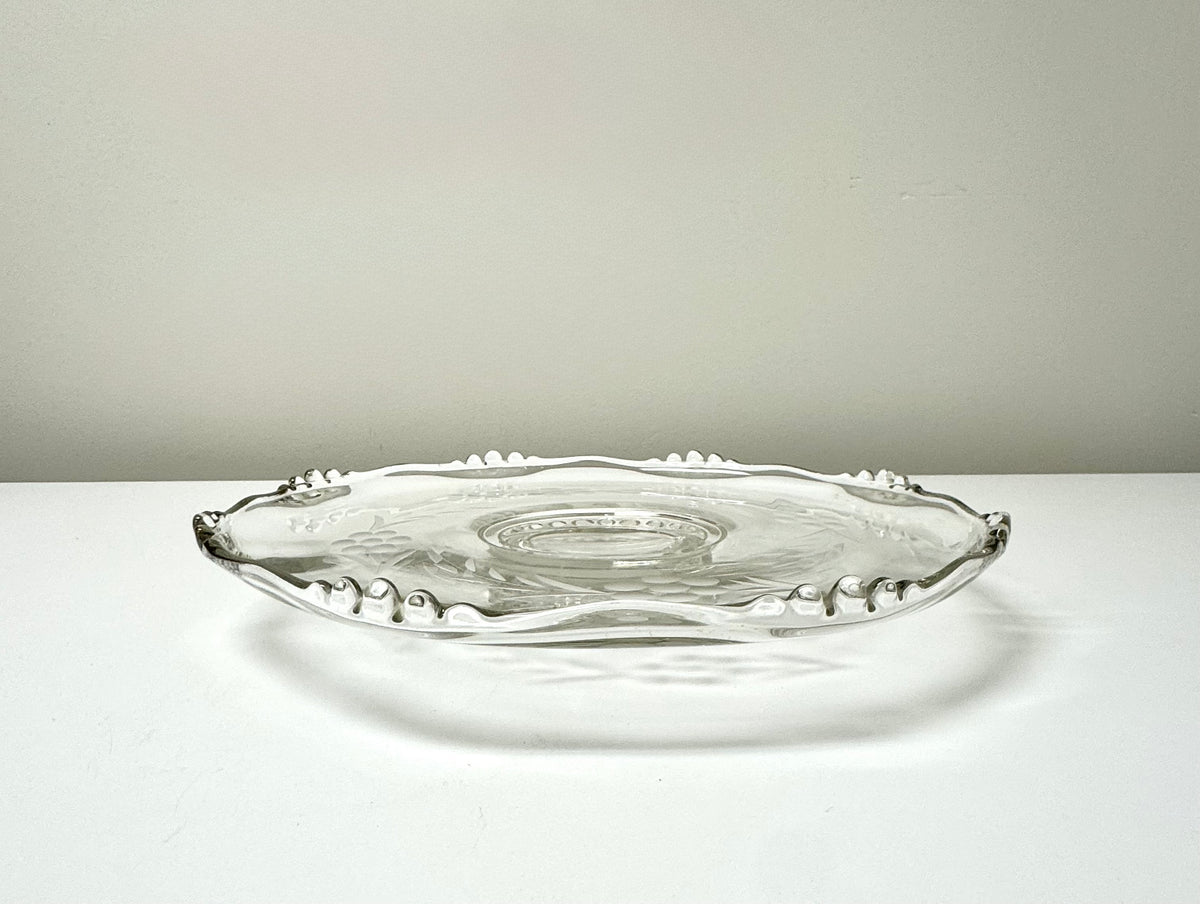 Vintage Cornflower Glass Cake Plate