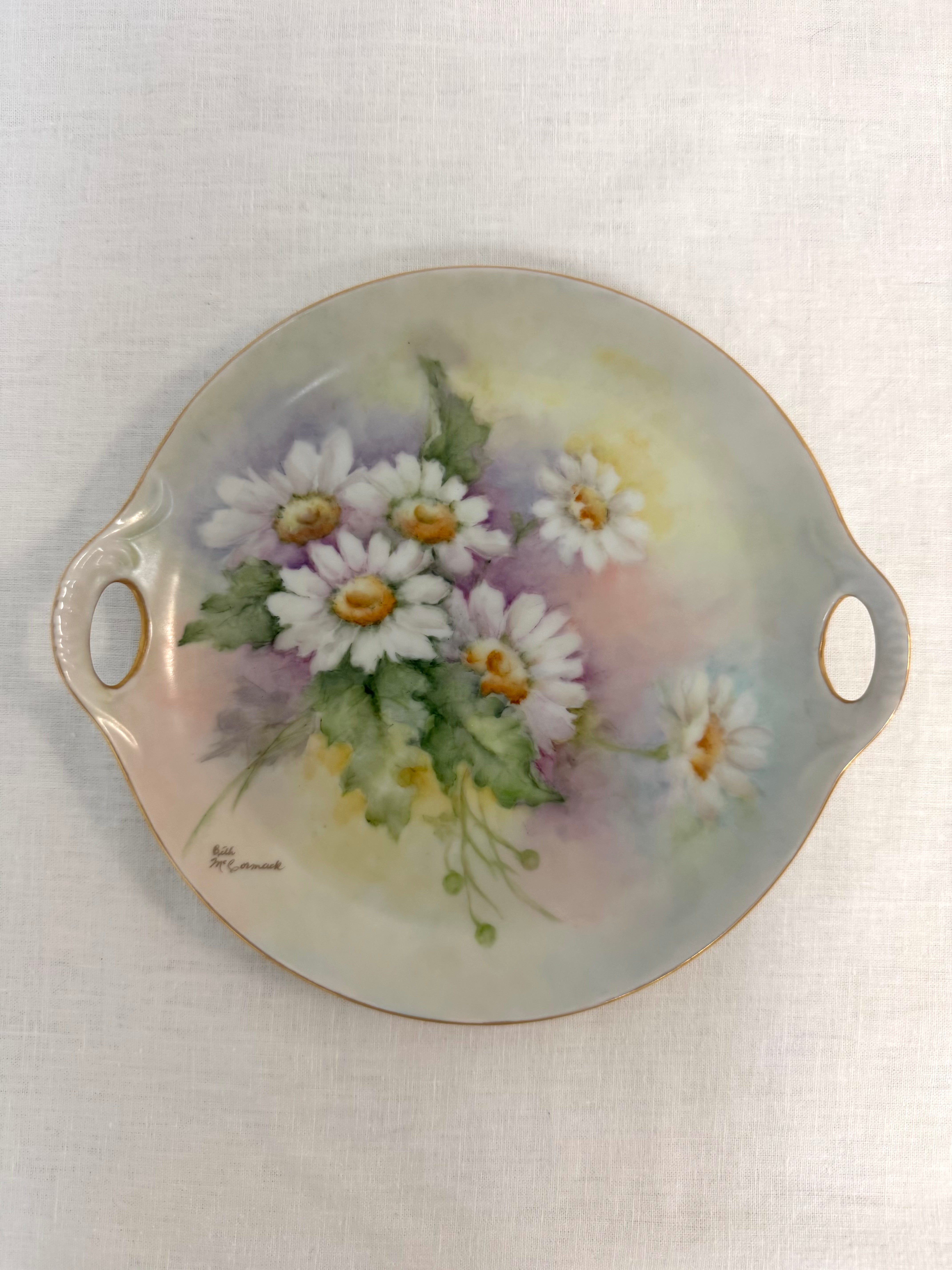 Vintage Hand-painted Daisies Plate