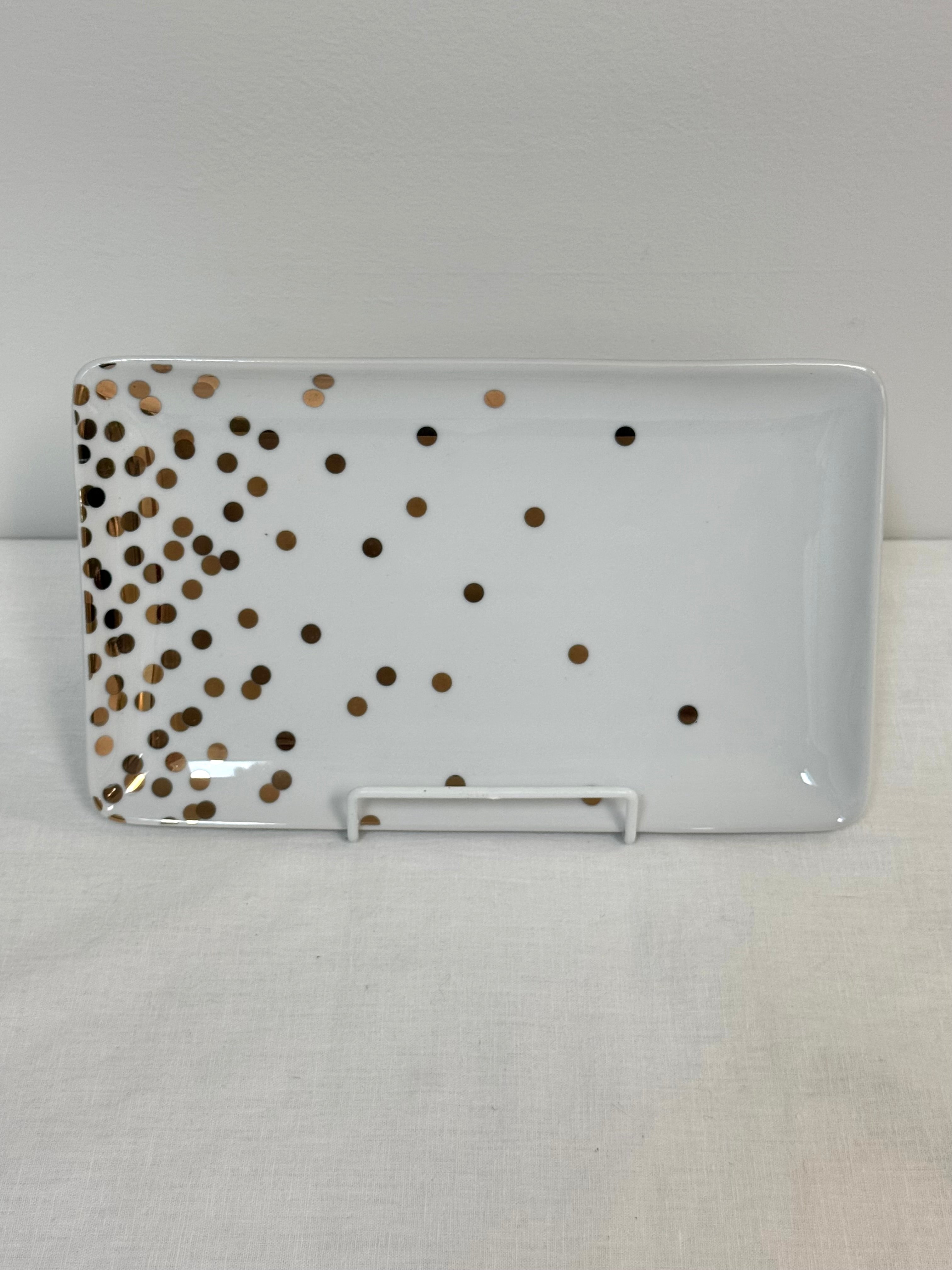 Gold Confetti Ceramic Plate