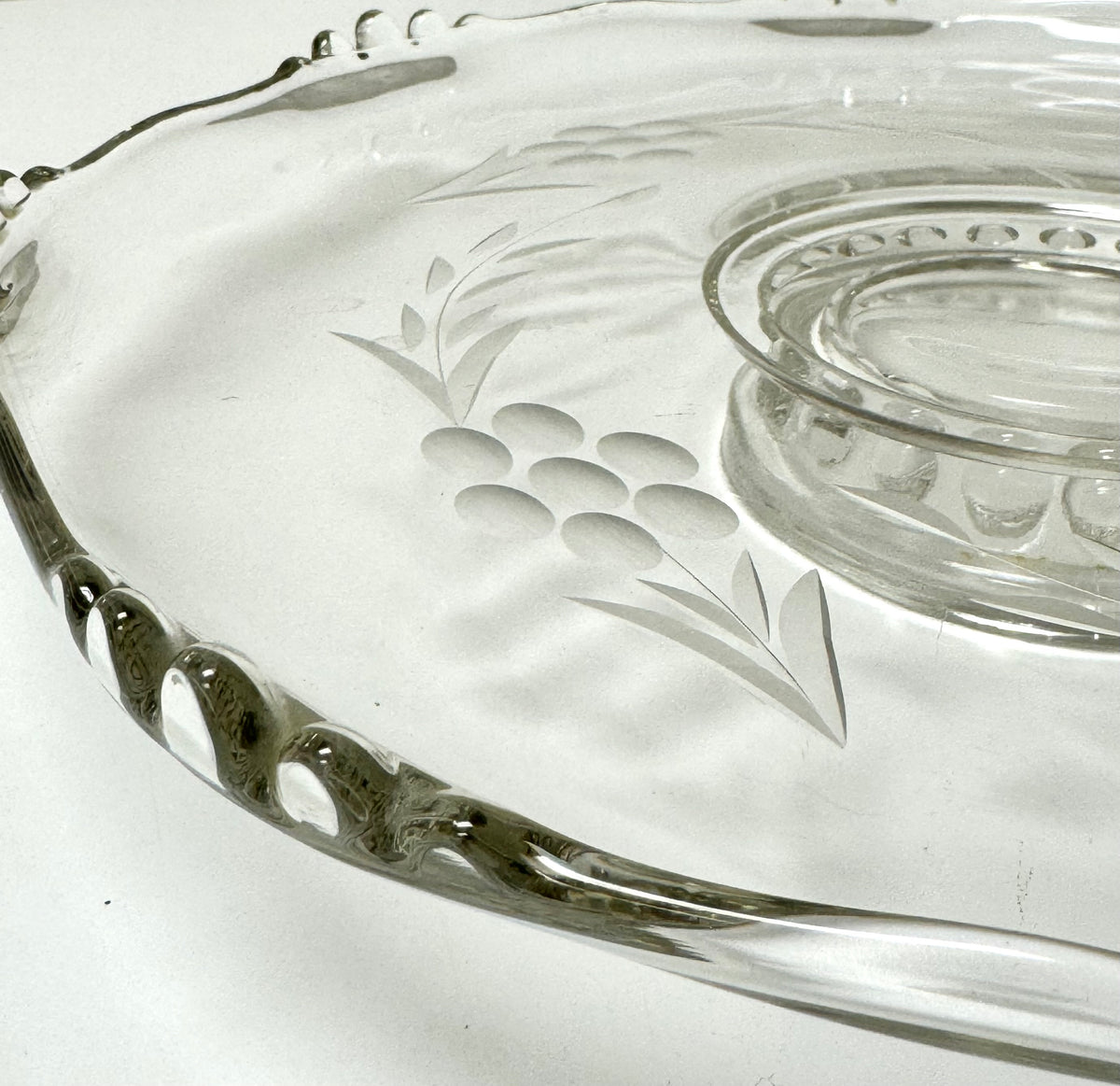 Vintage Cornflower Glass Cake Plate
