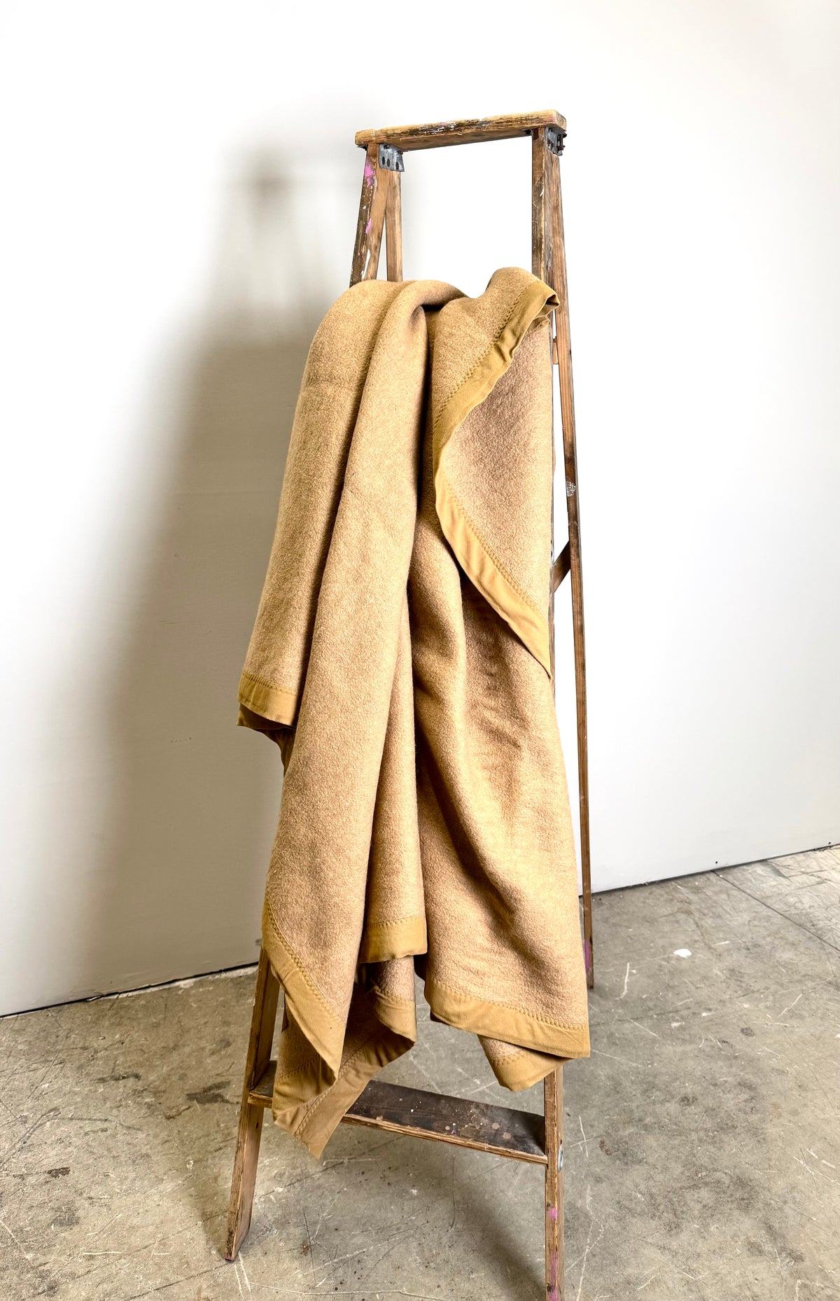 Vintage Camel Hair 68" x 82" Blanket