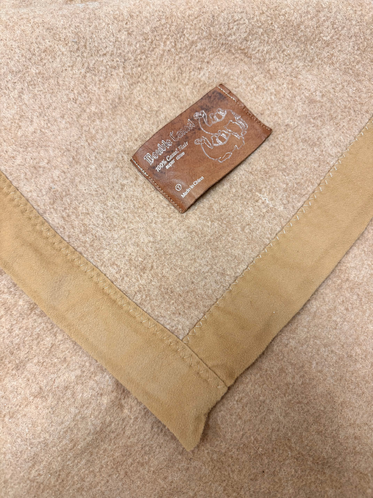 Vintage Camel Hair 68" x 82" Blanket
