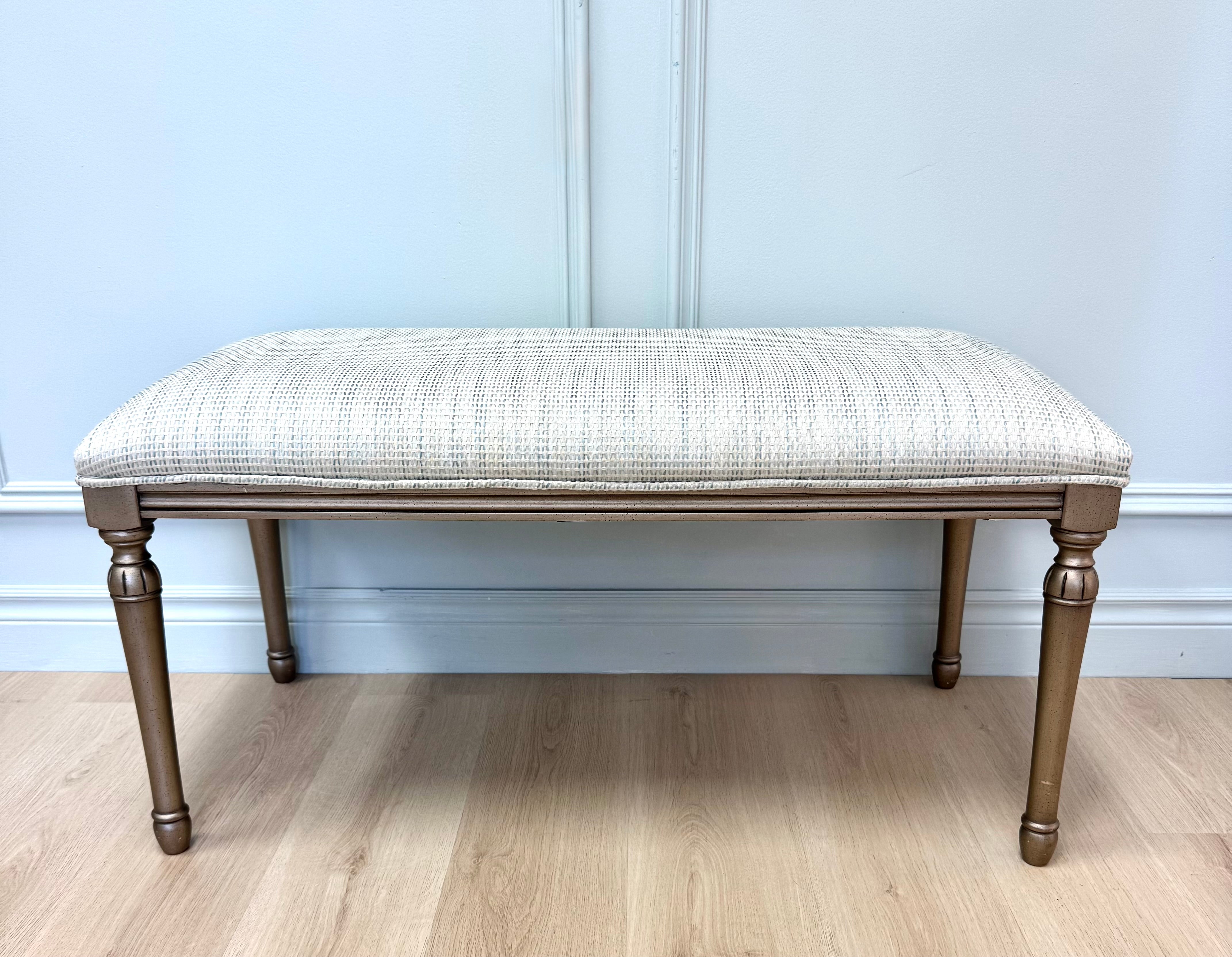 Turquoise Blue Weave Bench