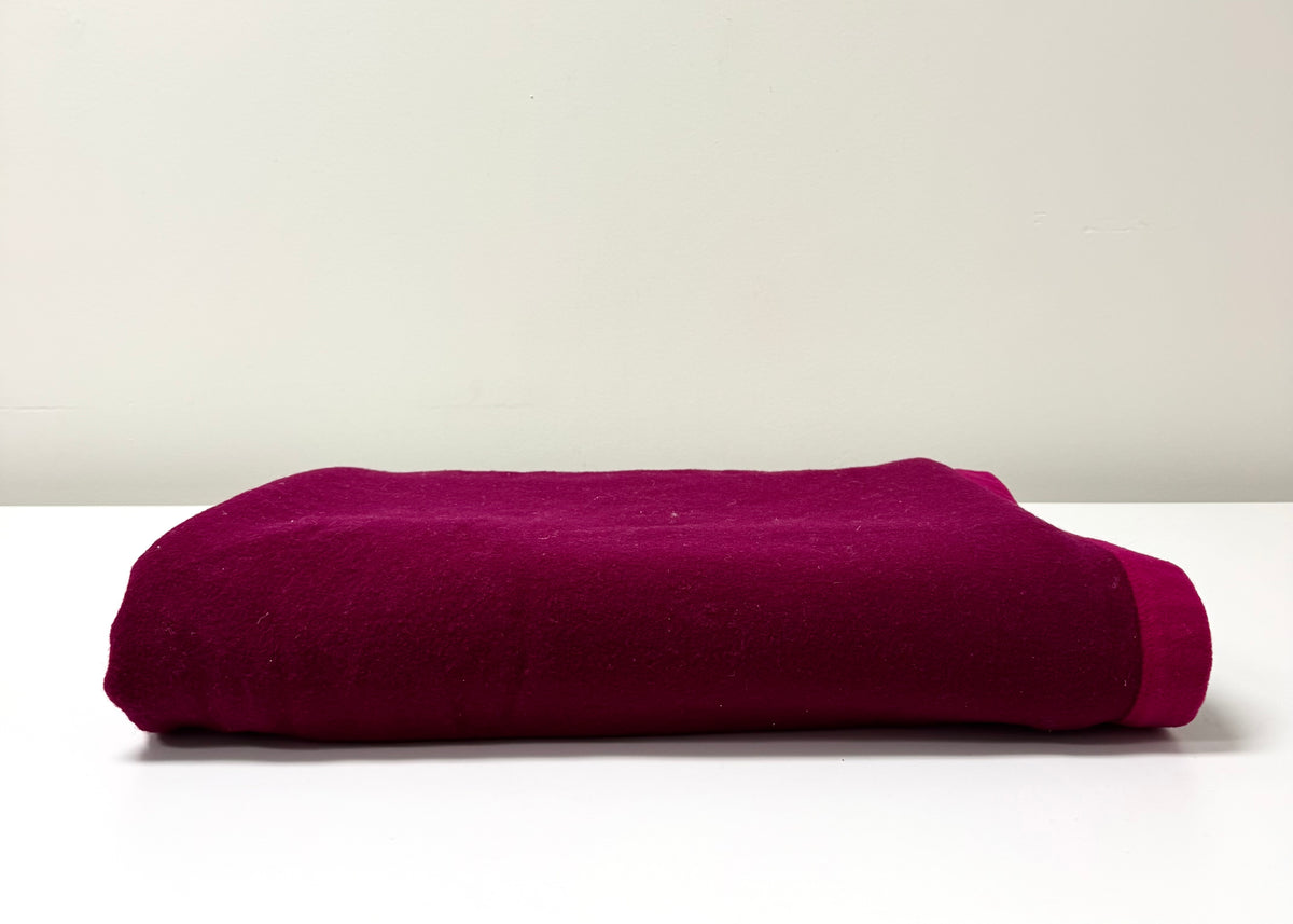 Vintage Deep Fuchsia 66" x 82" Wool Blanket