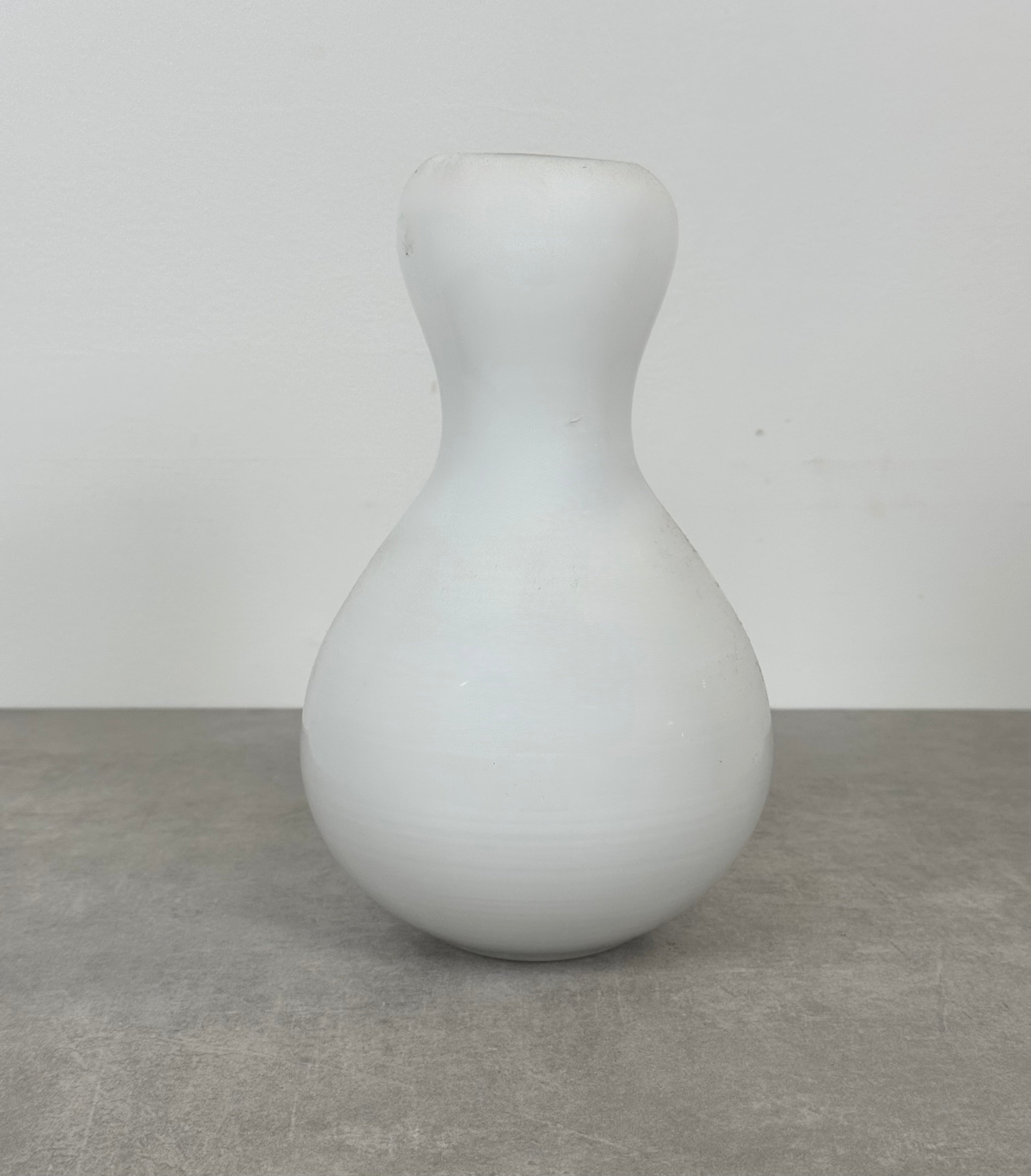 Hand-blown White Glass Vase