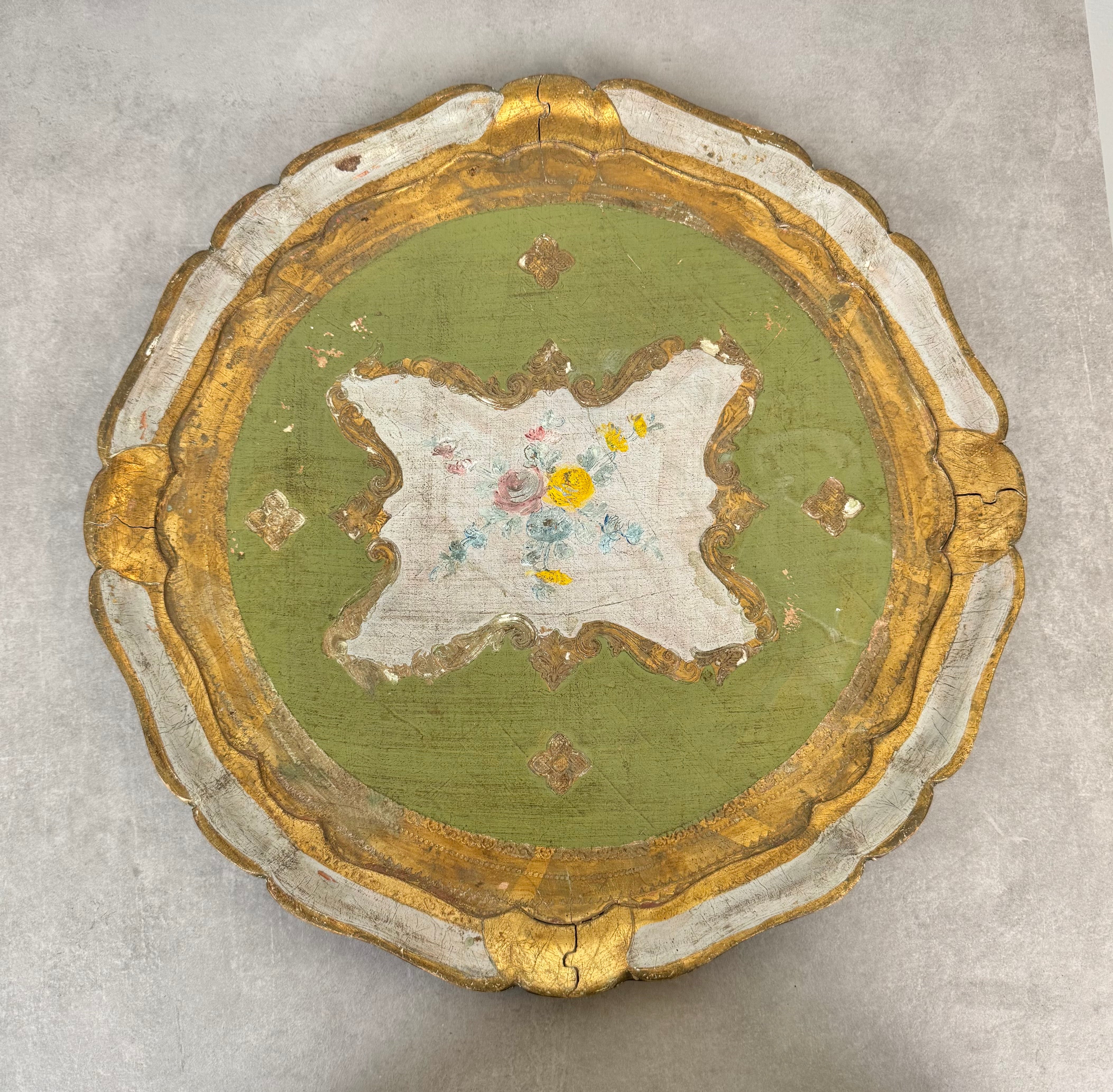 Vintage Florentine Hand-painted Tray