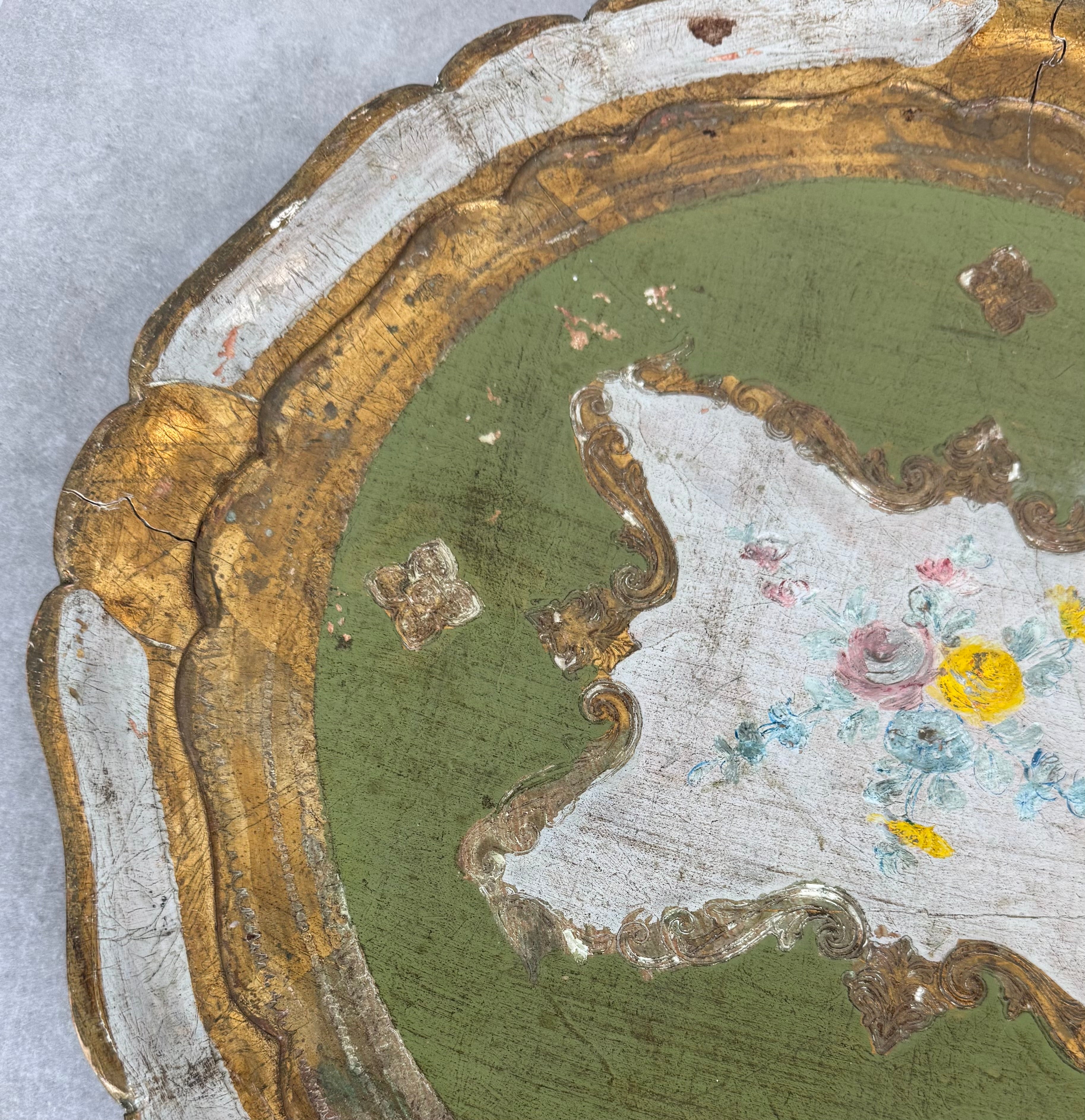 Vintage Florentine Hand-painted Tray