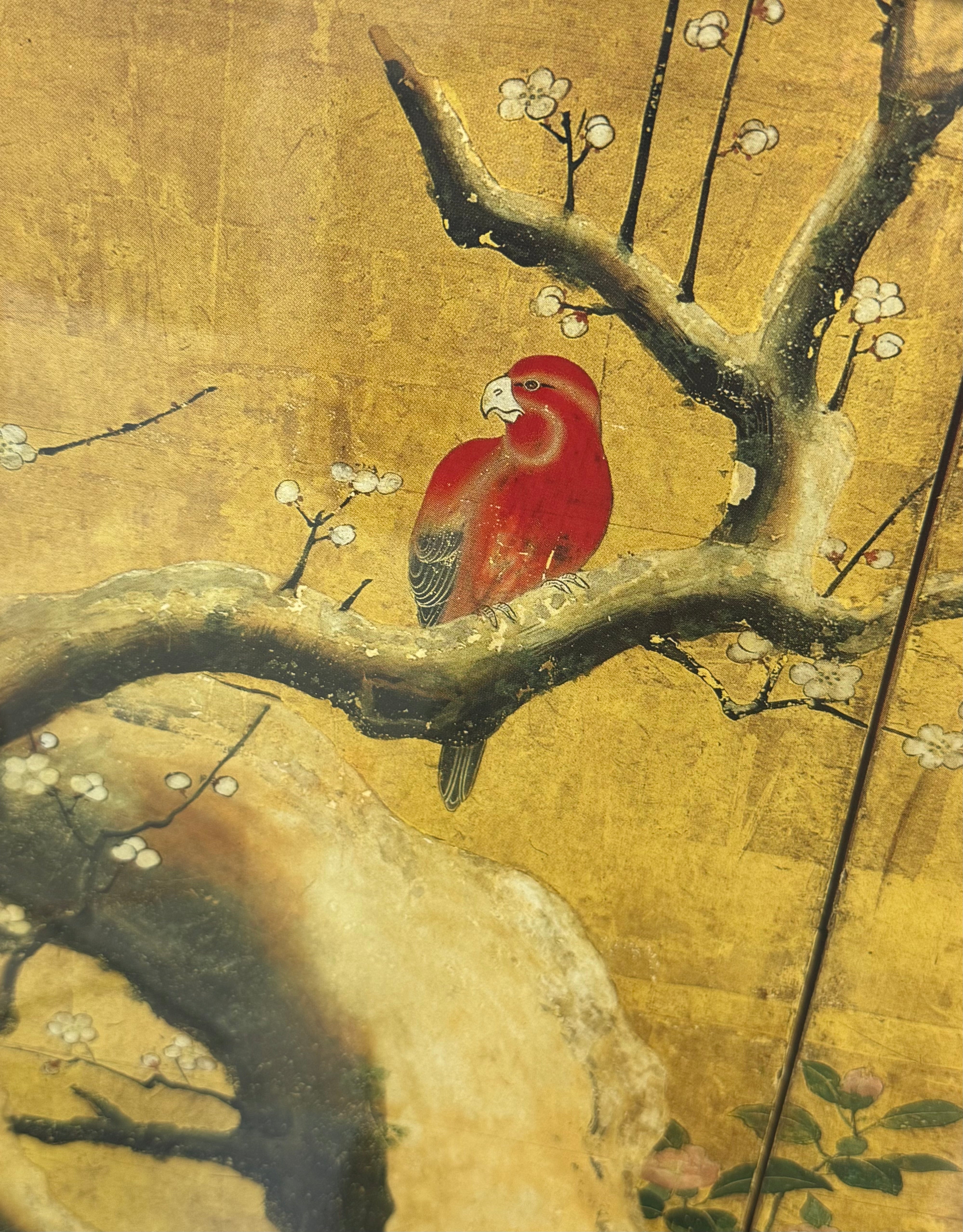 Vintage Rose-ringed Parakeet Japanese Art Print