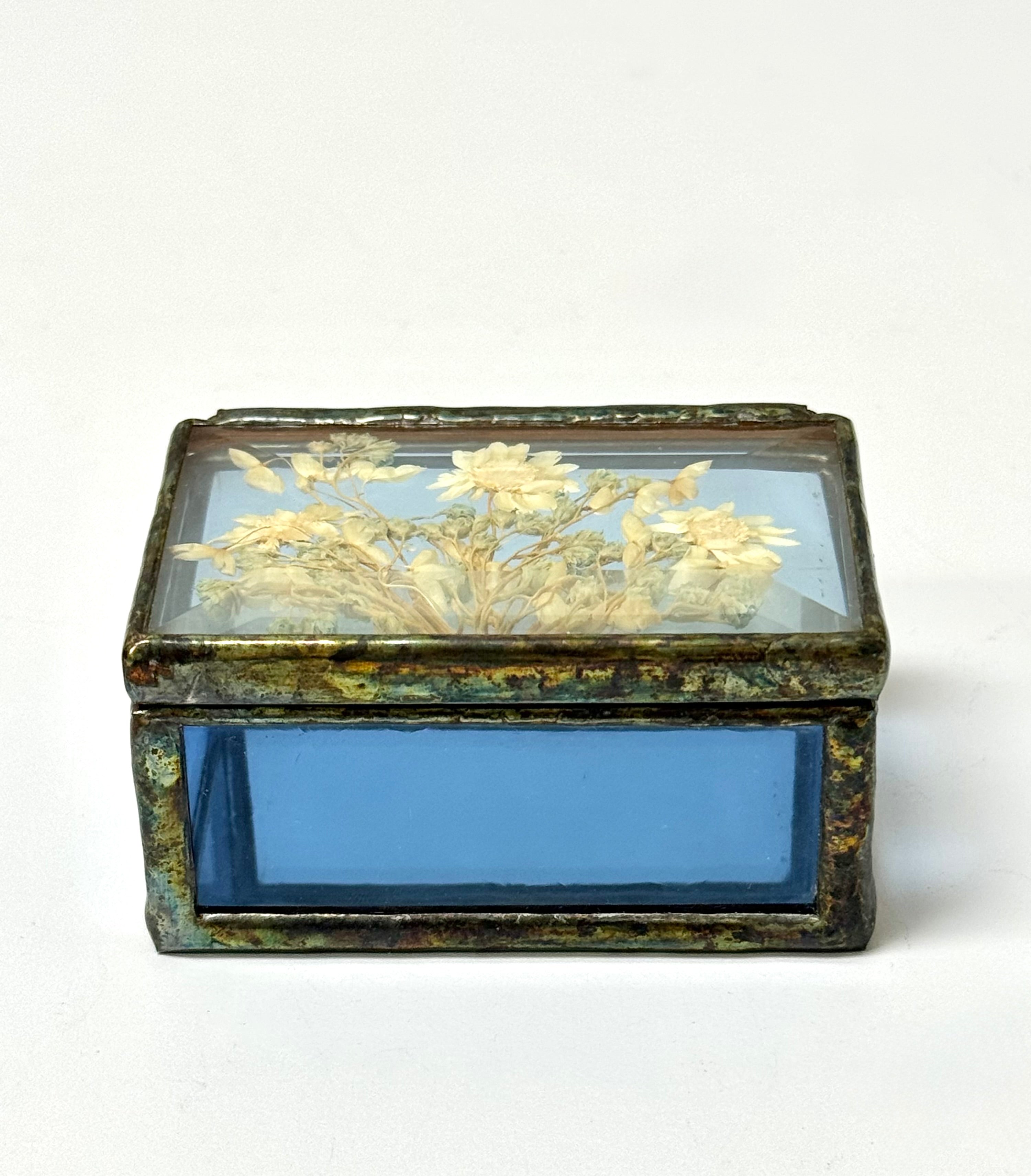 Stained Glass Box with Pressed Flowers