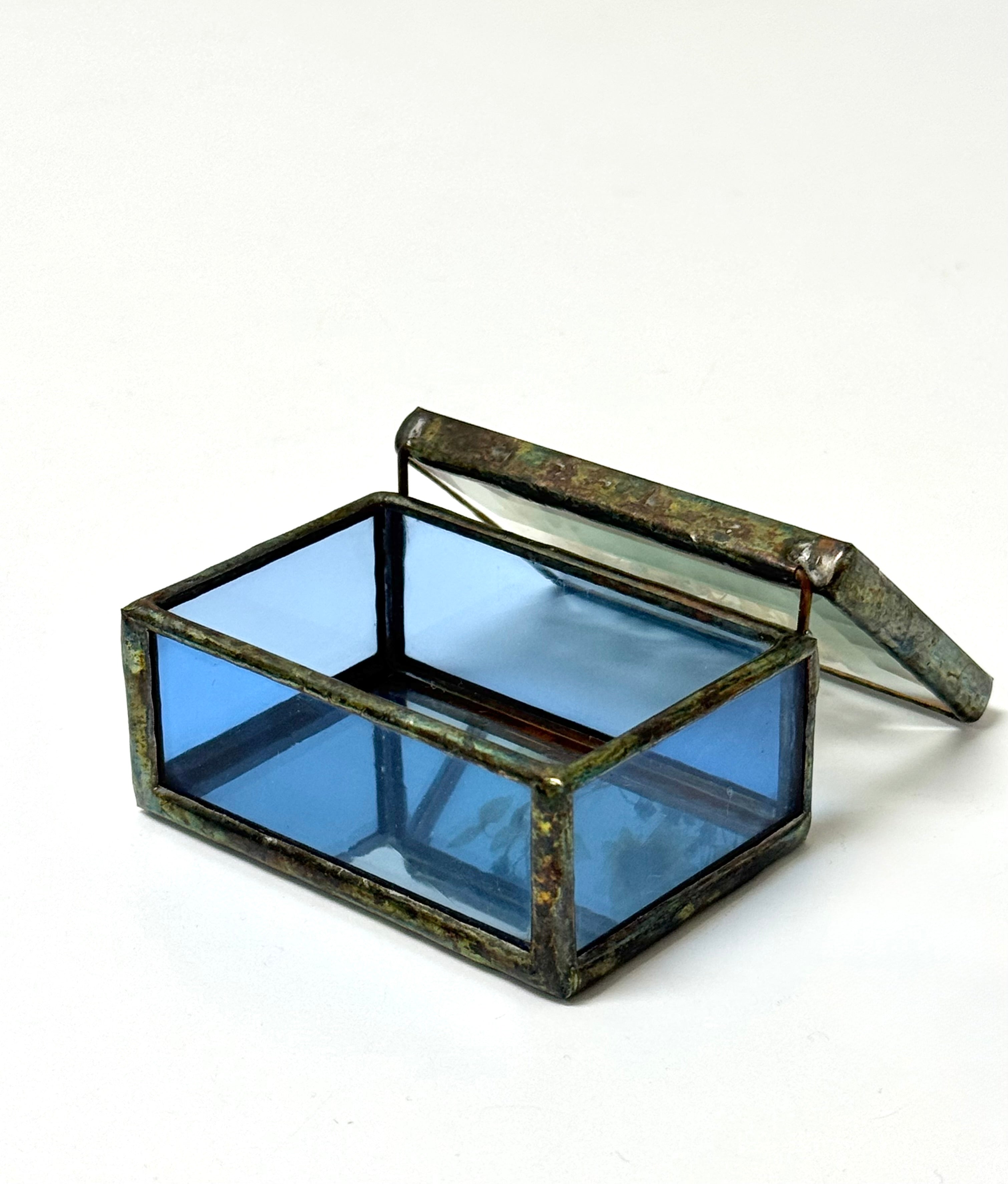 Stained Glass Box with Pressed Flowers