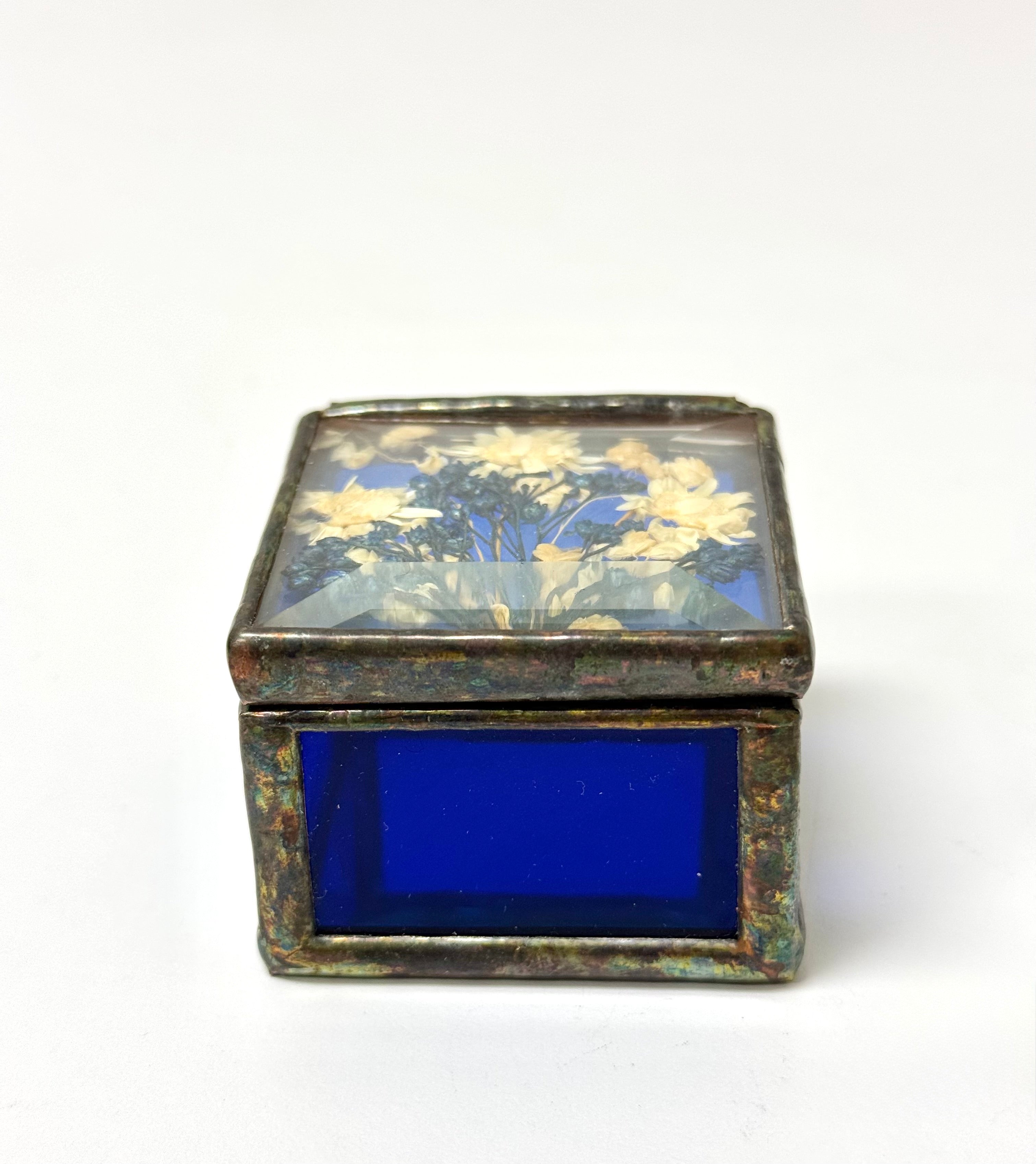 Stained Glass Box with Pressed Flowers