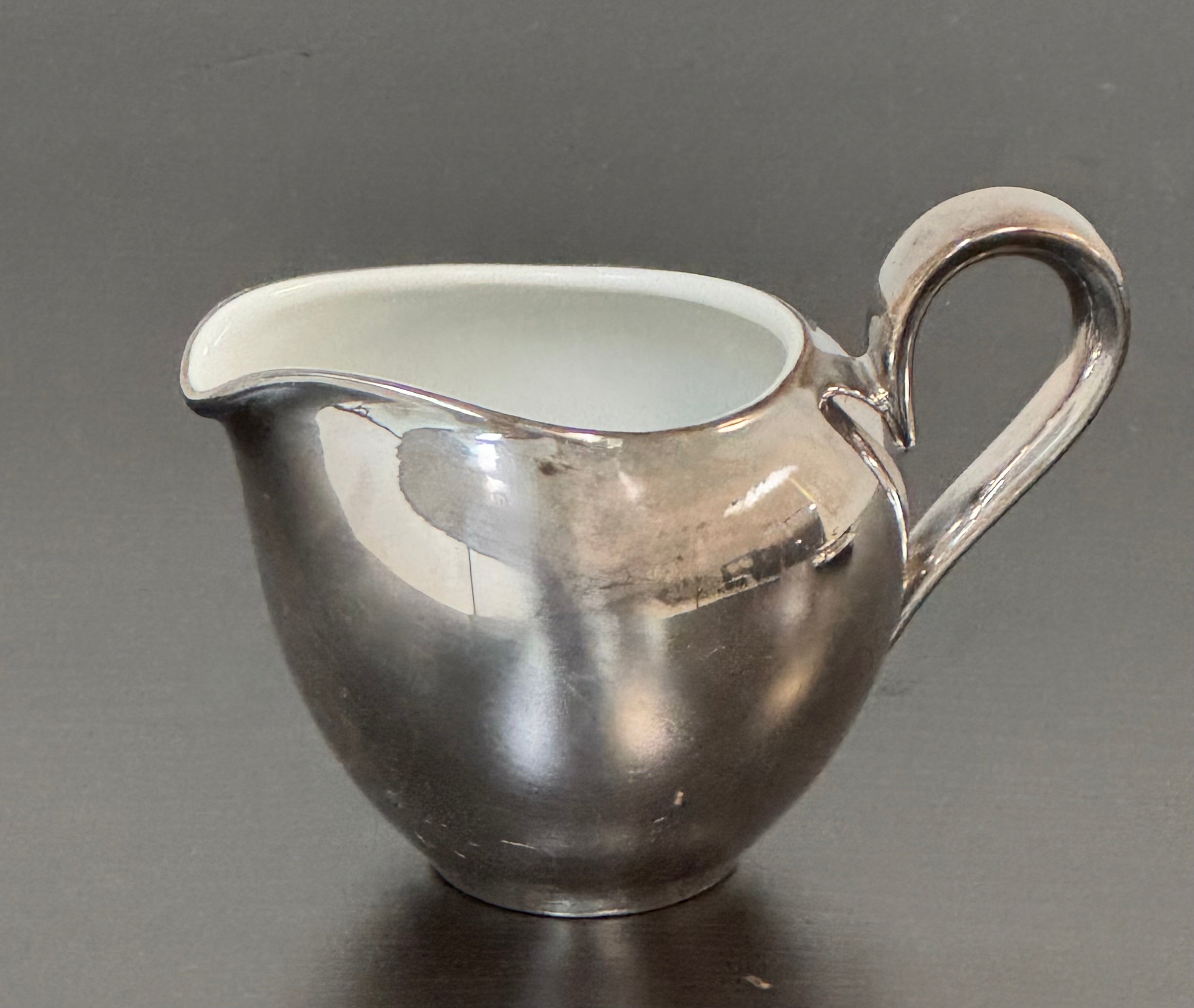Silver Porcleain Cream & Sugar Set