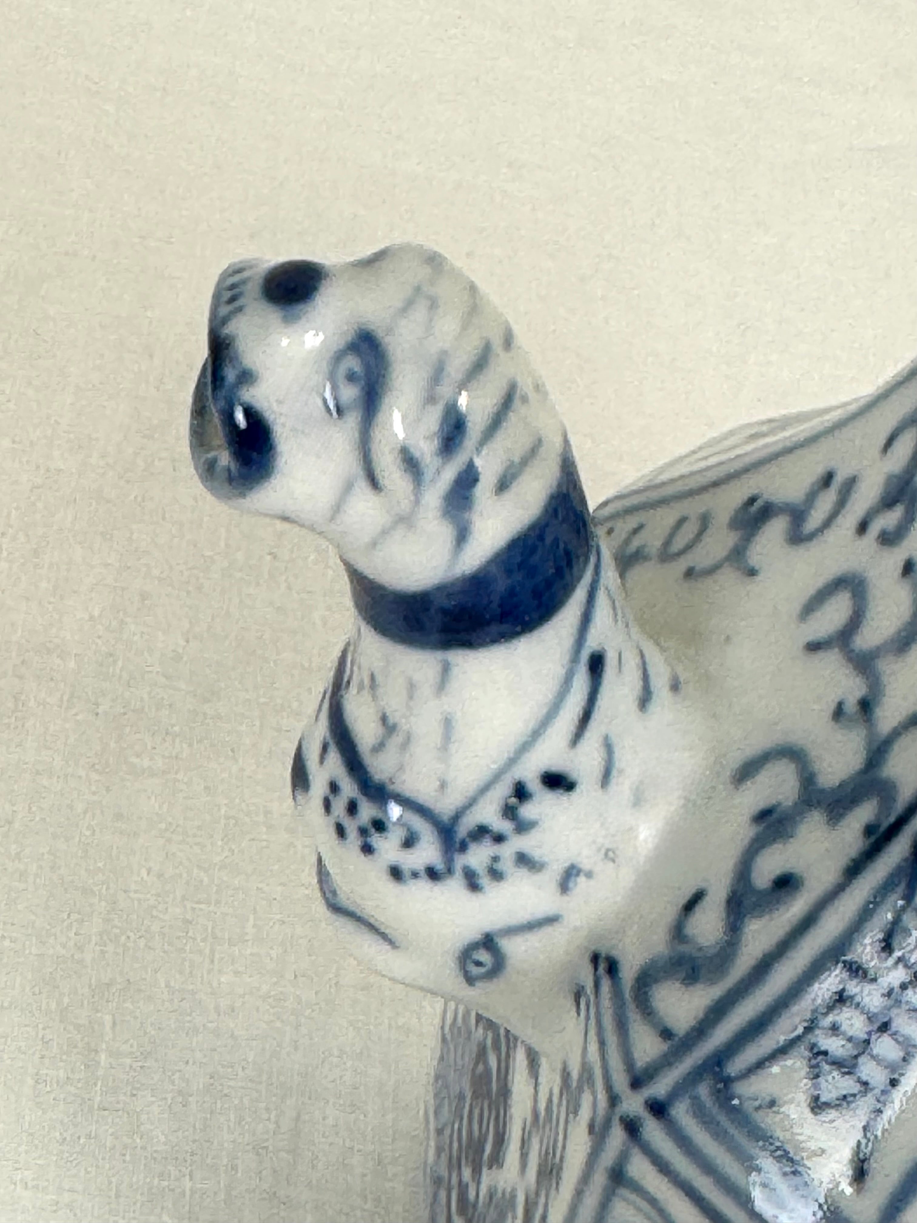 Vintage Blue & White Chinese Teapot