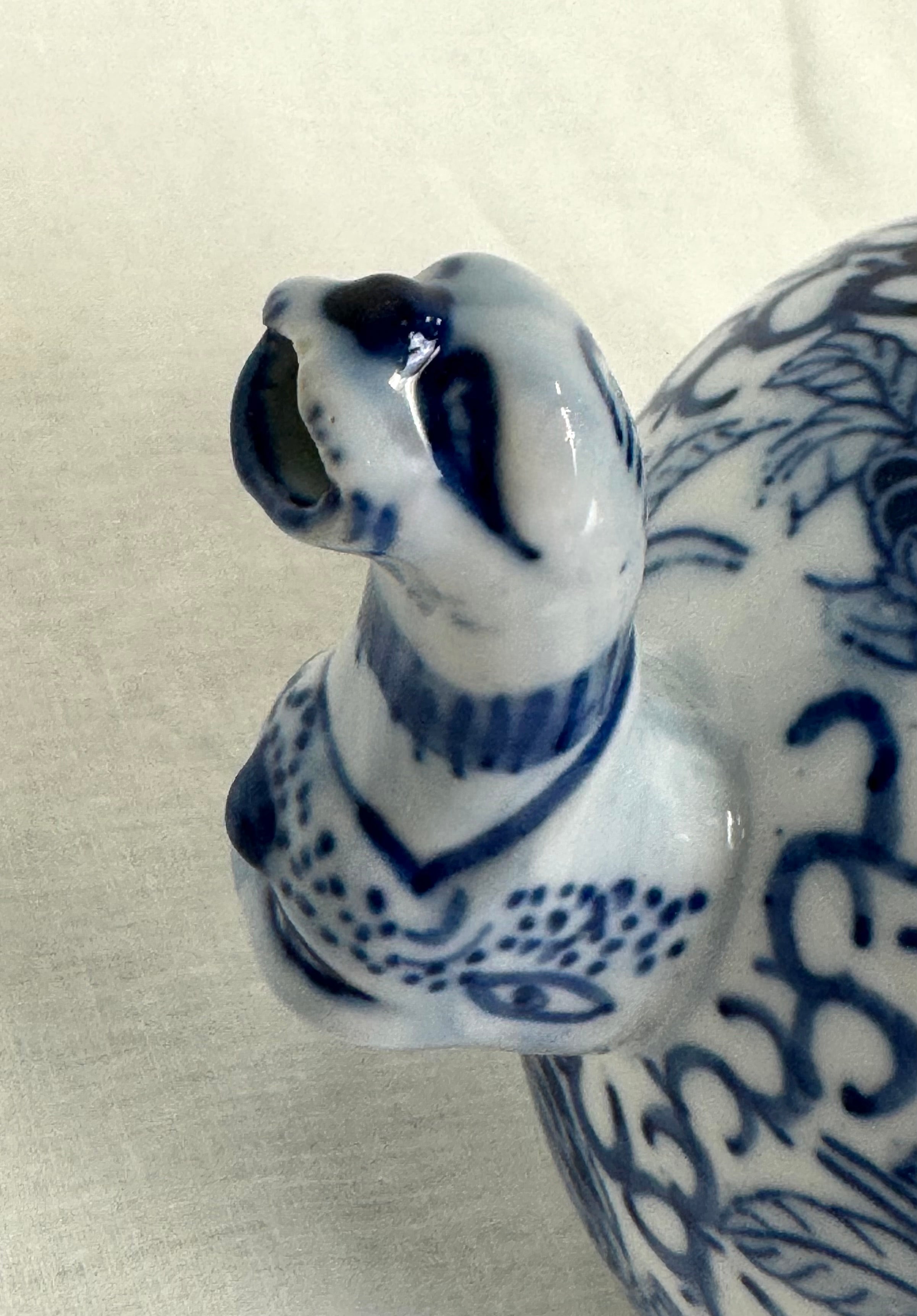Vintage Blue & White Chinese Dragon Teapot