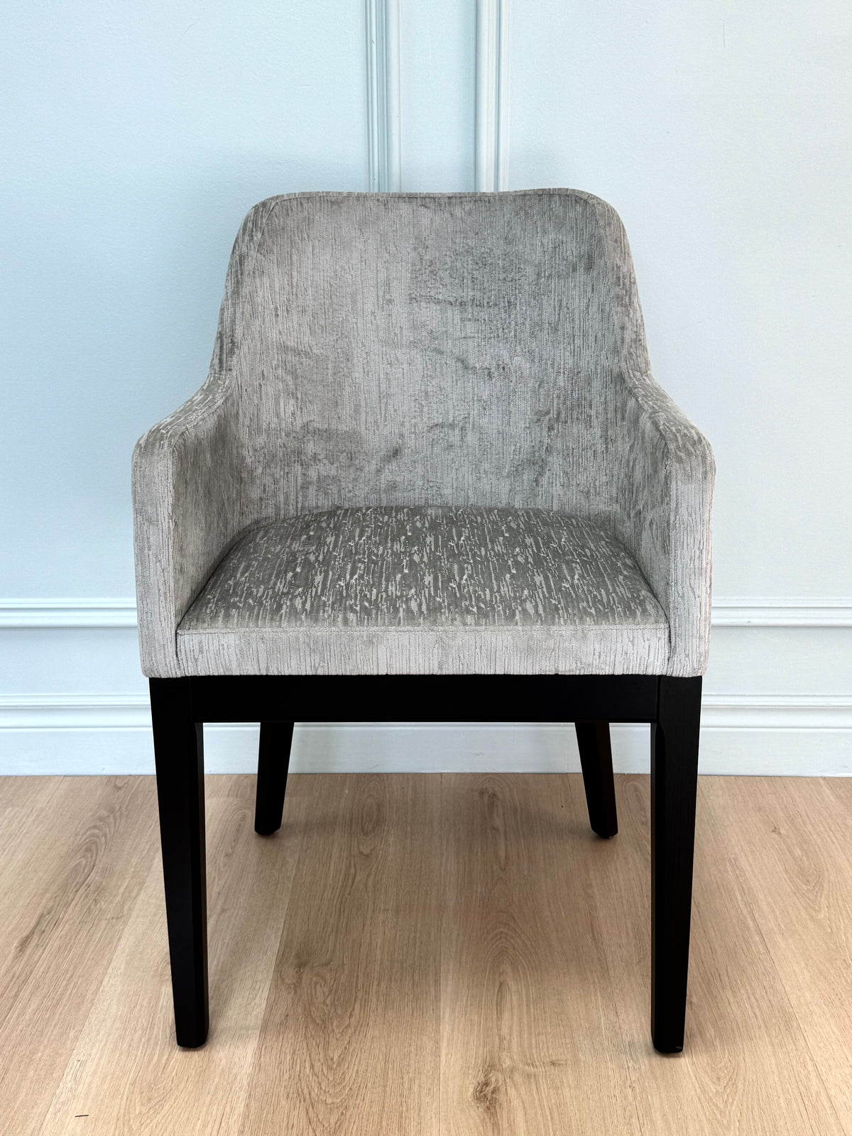 Light Gray Textured Velvet Armchair