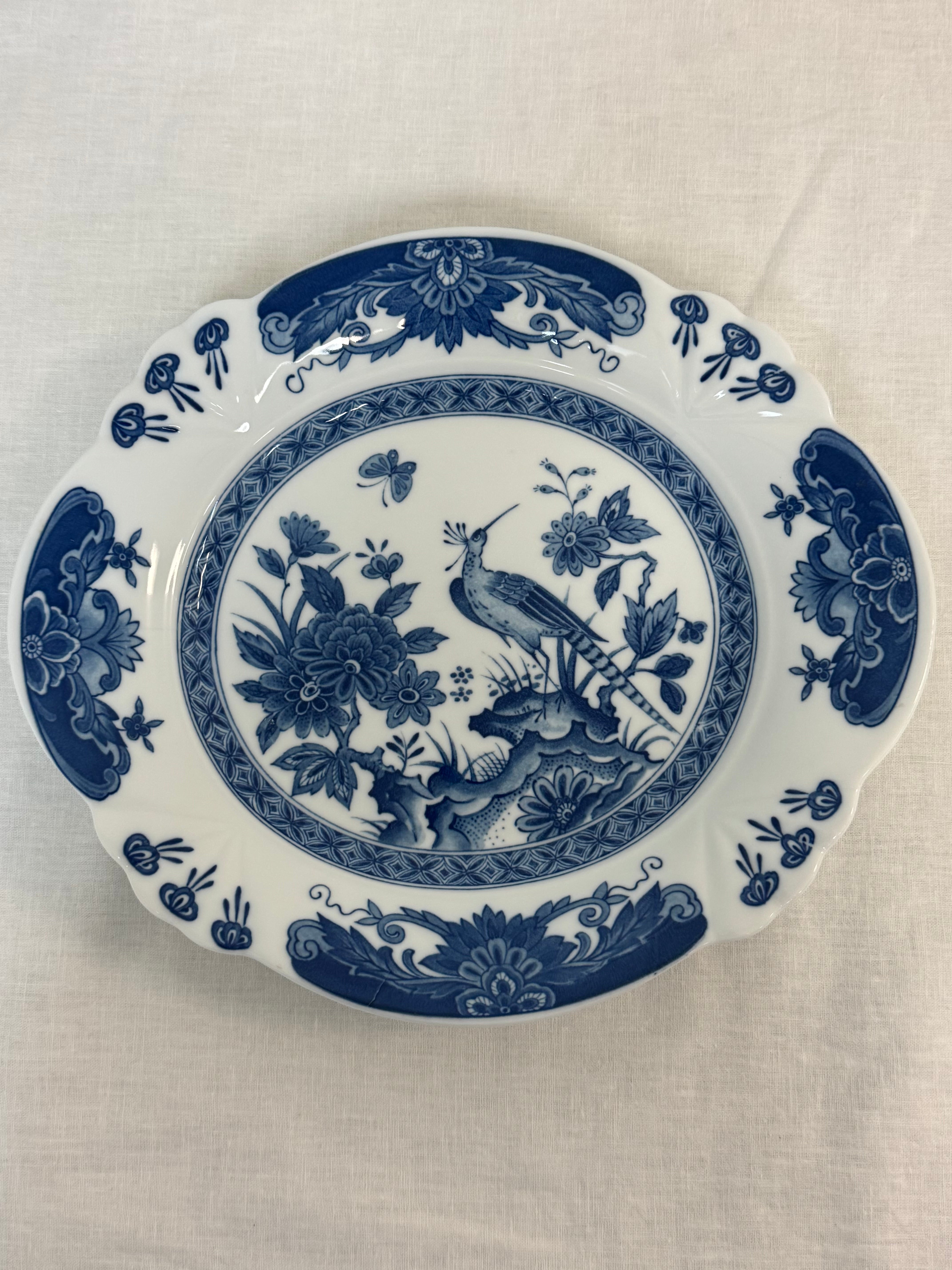 Blue & White Pheasant 11" Dish