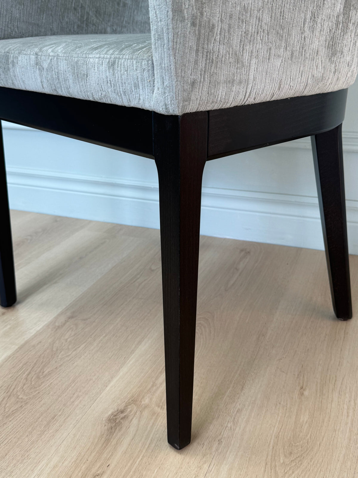 Light Gray Textured Velvet Armchair