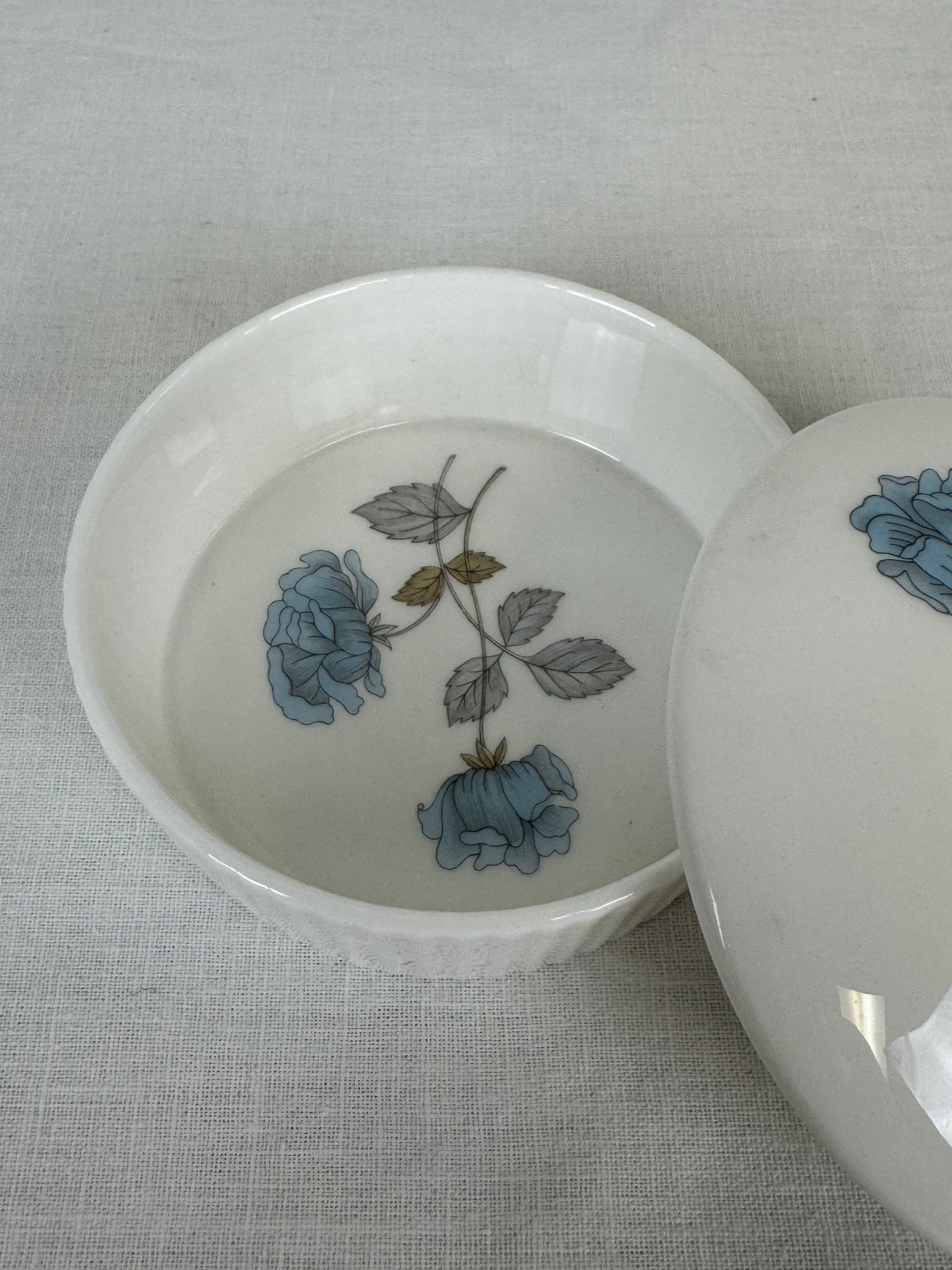 WEDGWOOD 'Ice Rose' Trinket Dish and Covered Box