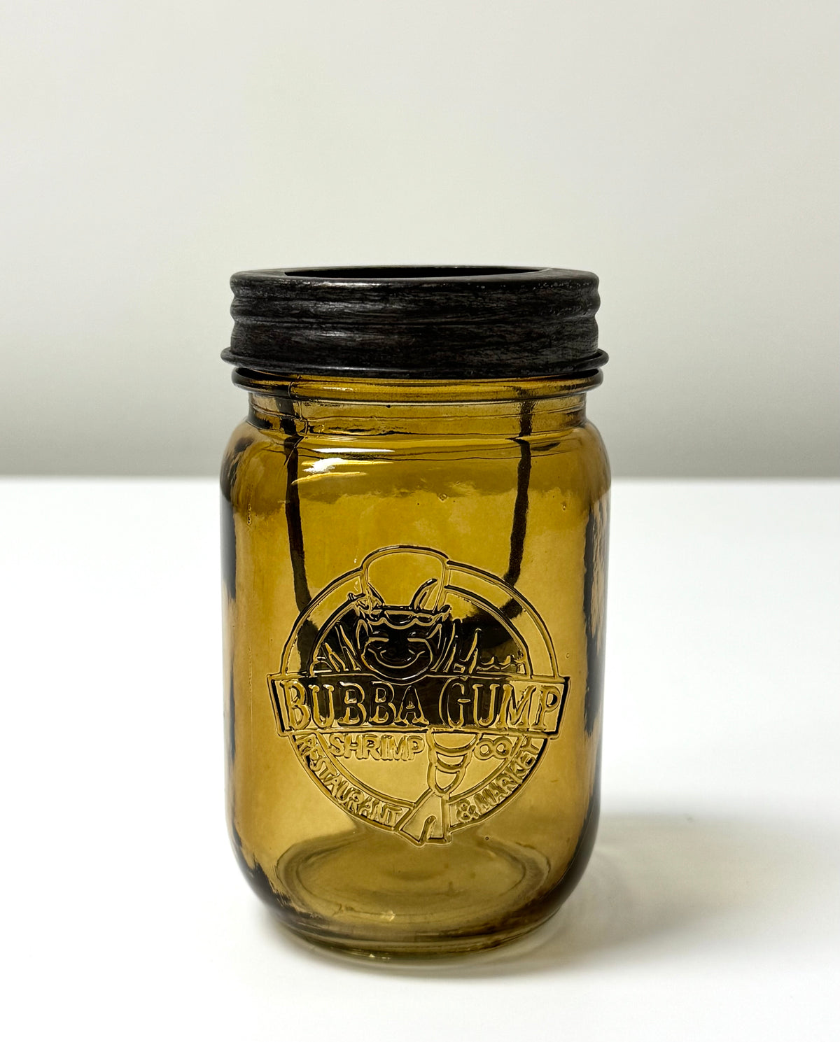 Bubba Gump Amber Mason Jar Candle Holder