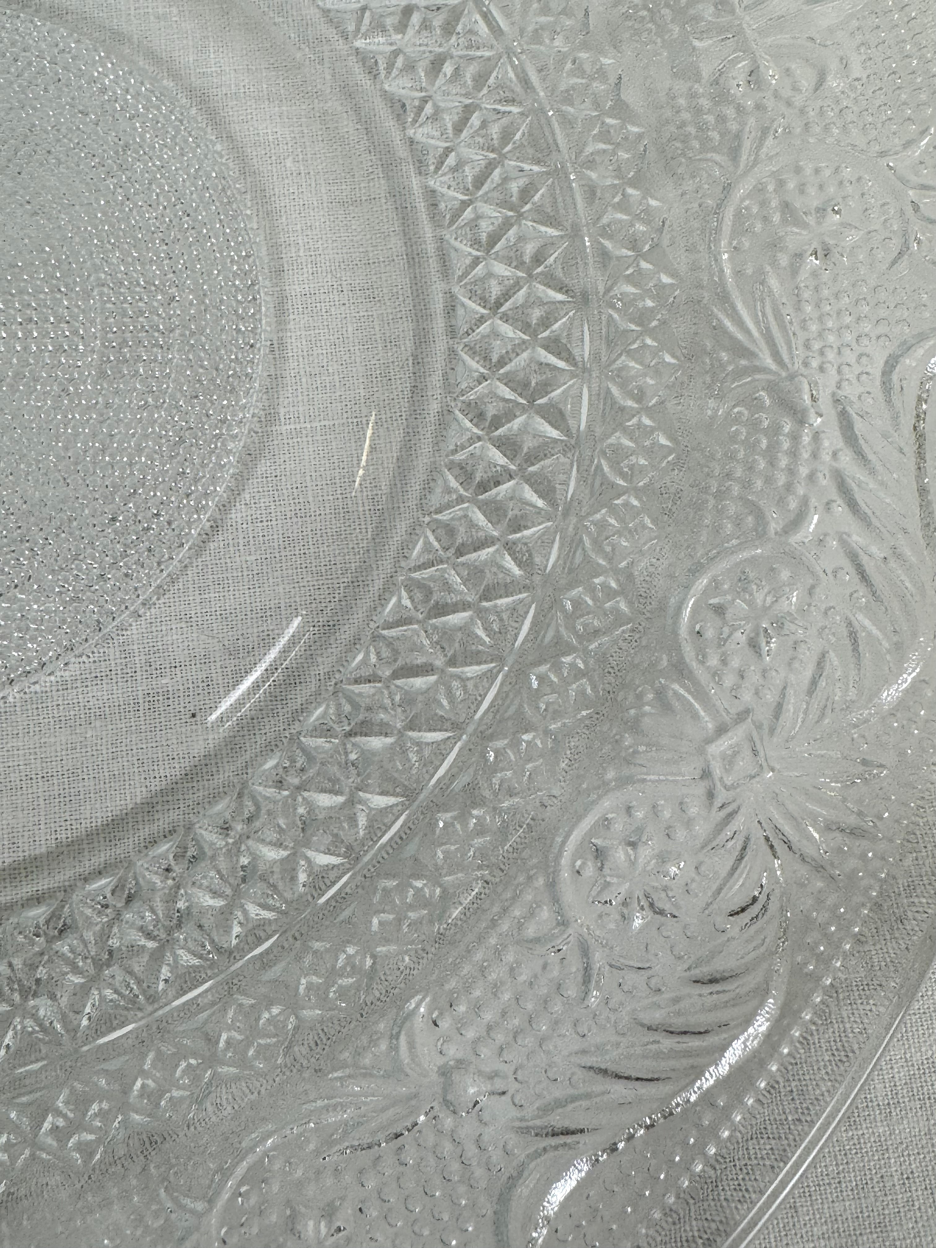 Embossed Floral Pressed Glass 10" Plate