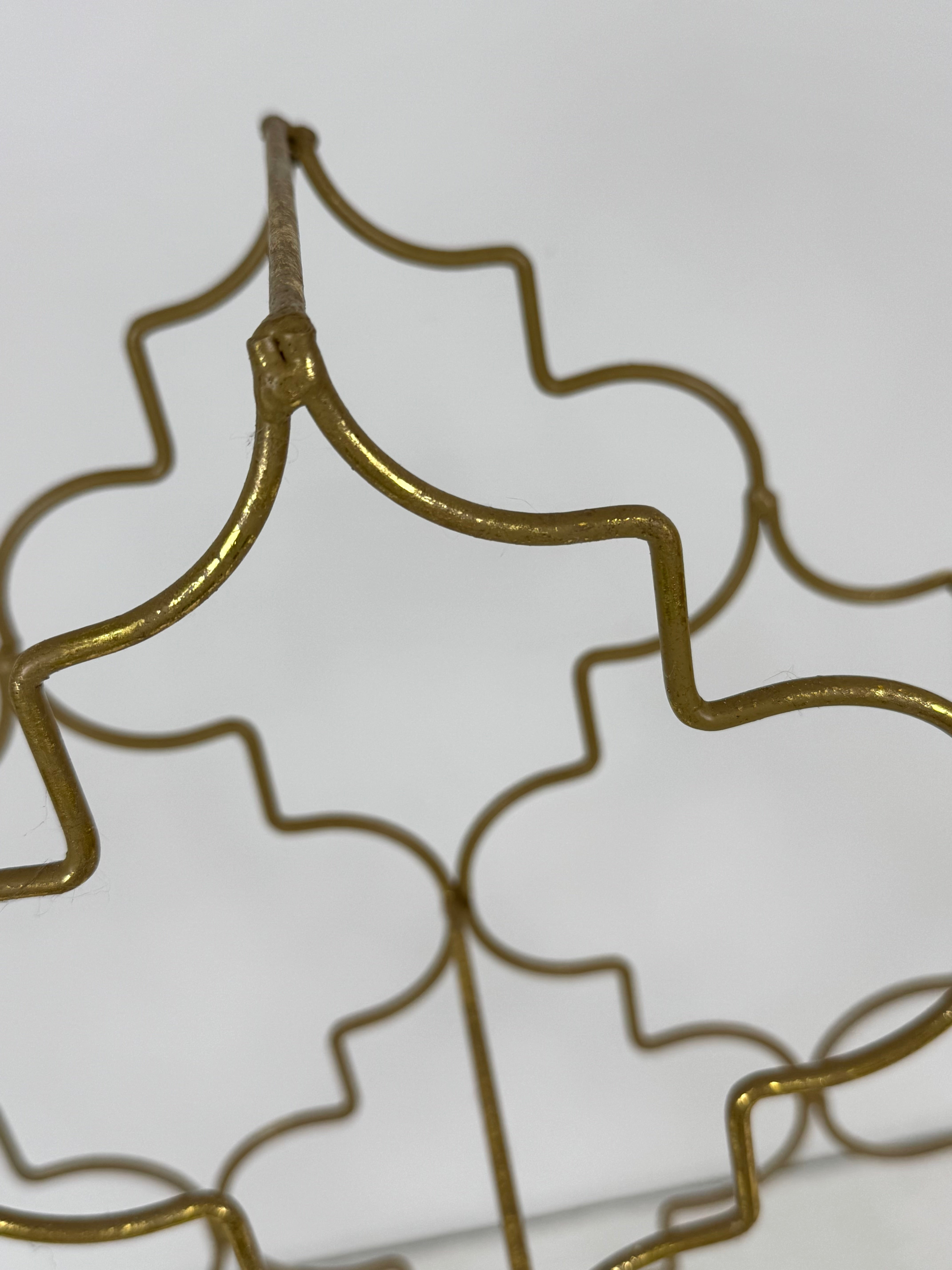 Worn Gold Quatrefoil Wine Rack