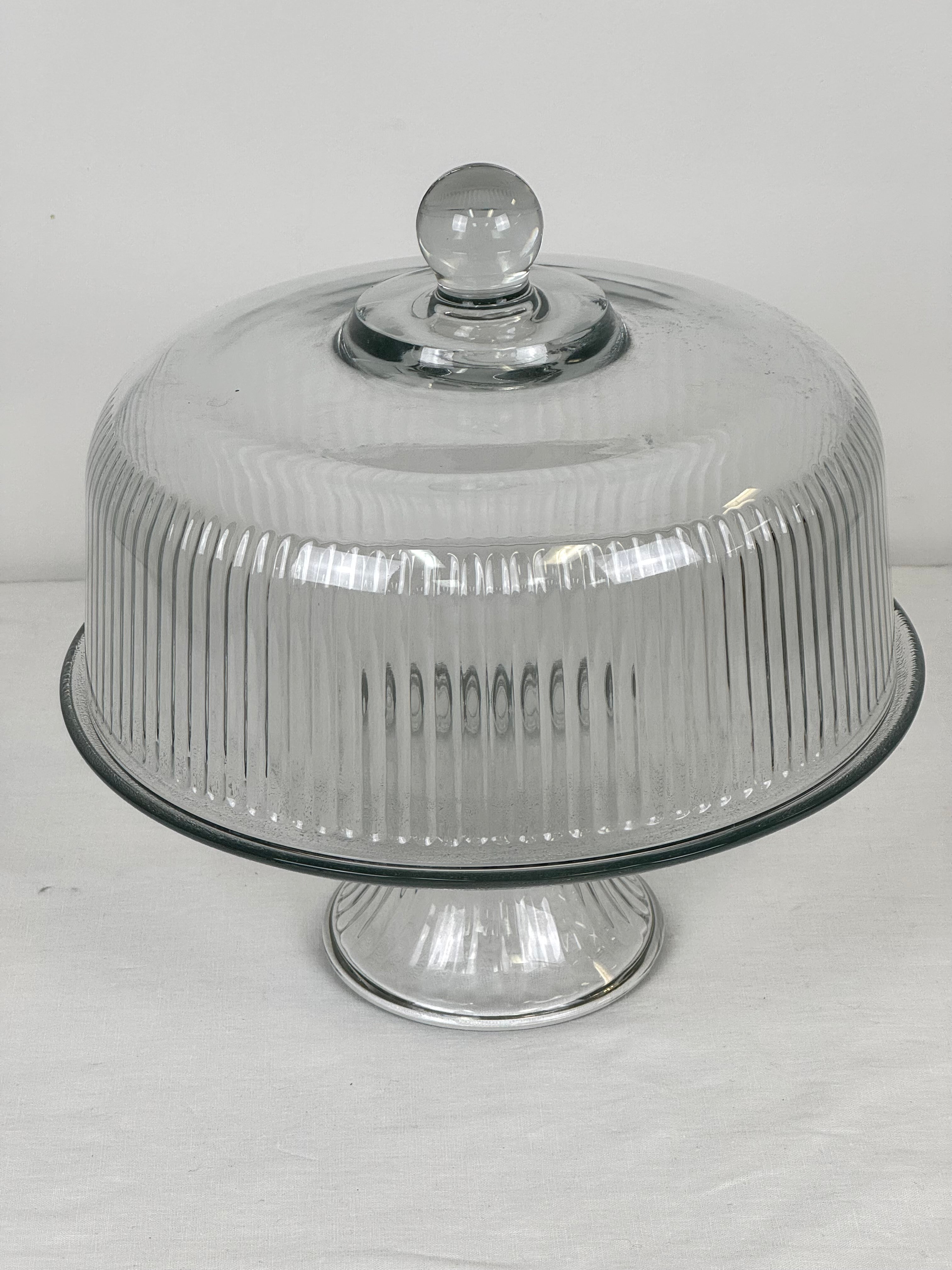 Vintage ANCHOR HOCKING 'Monaco' Covered Cake Stand