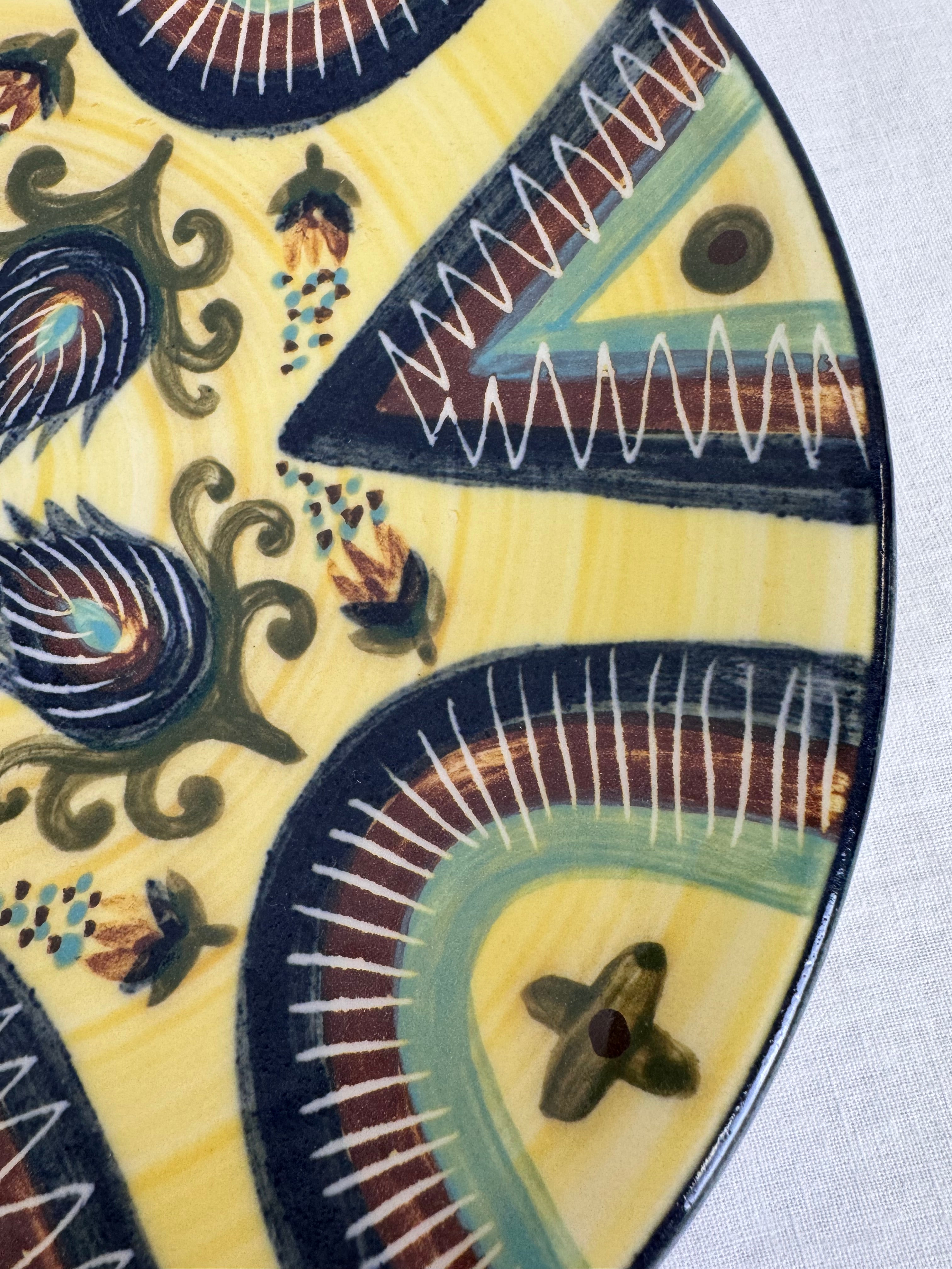 Hand-painted Decorative Yellow Plate