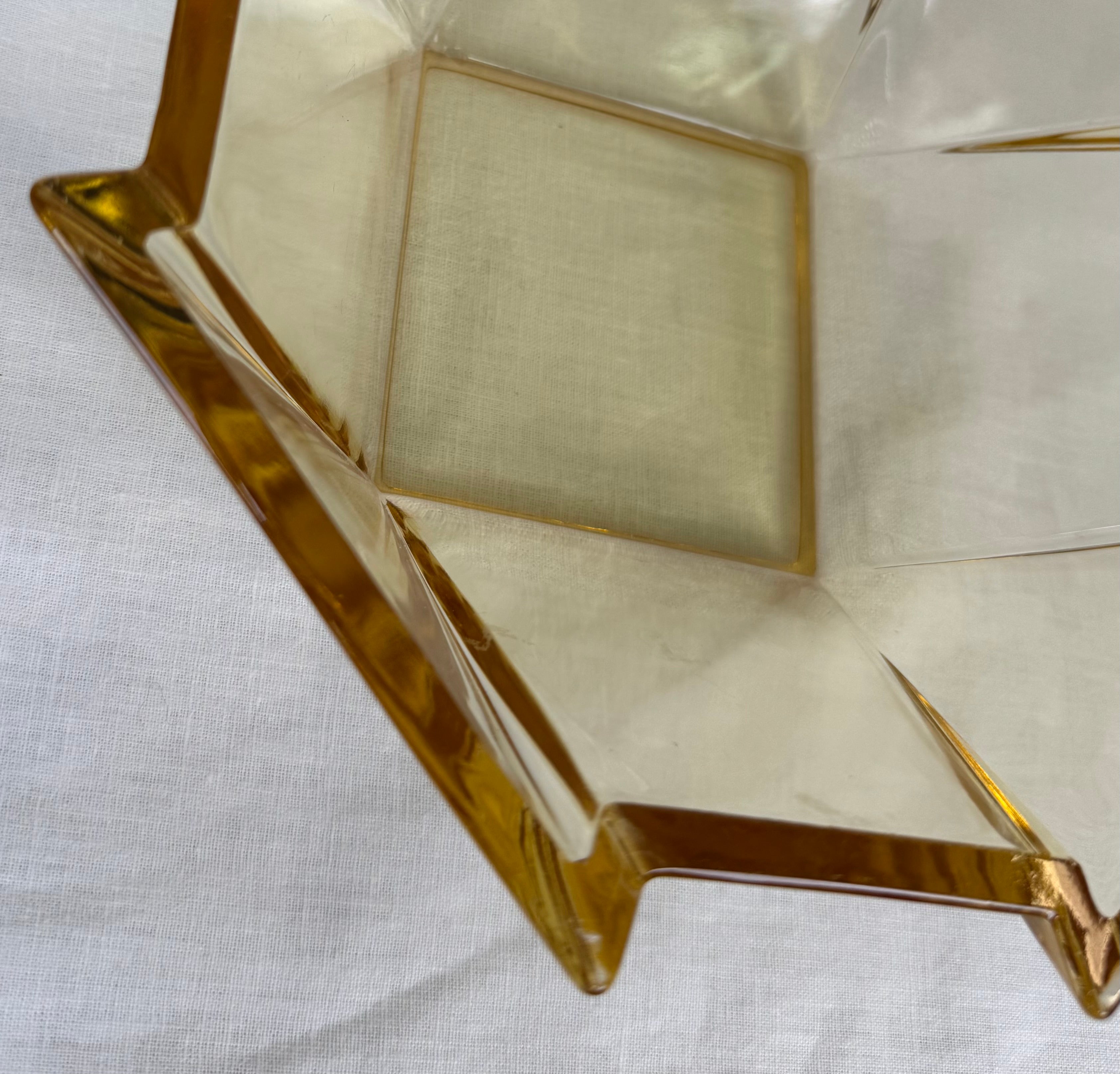 Vintage FOSTORIA Art Deco Amber Glass Bowl