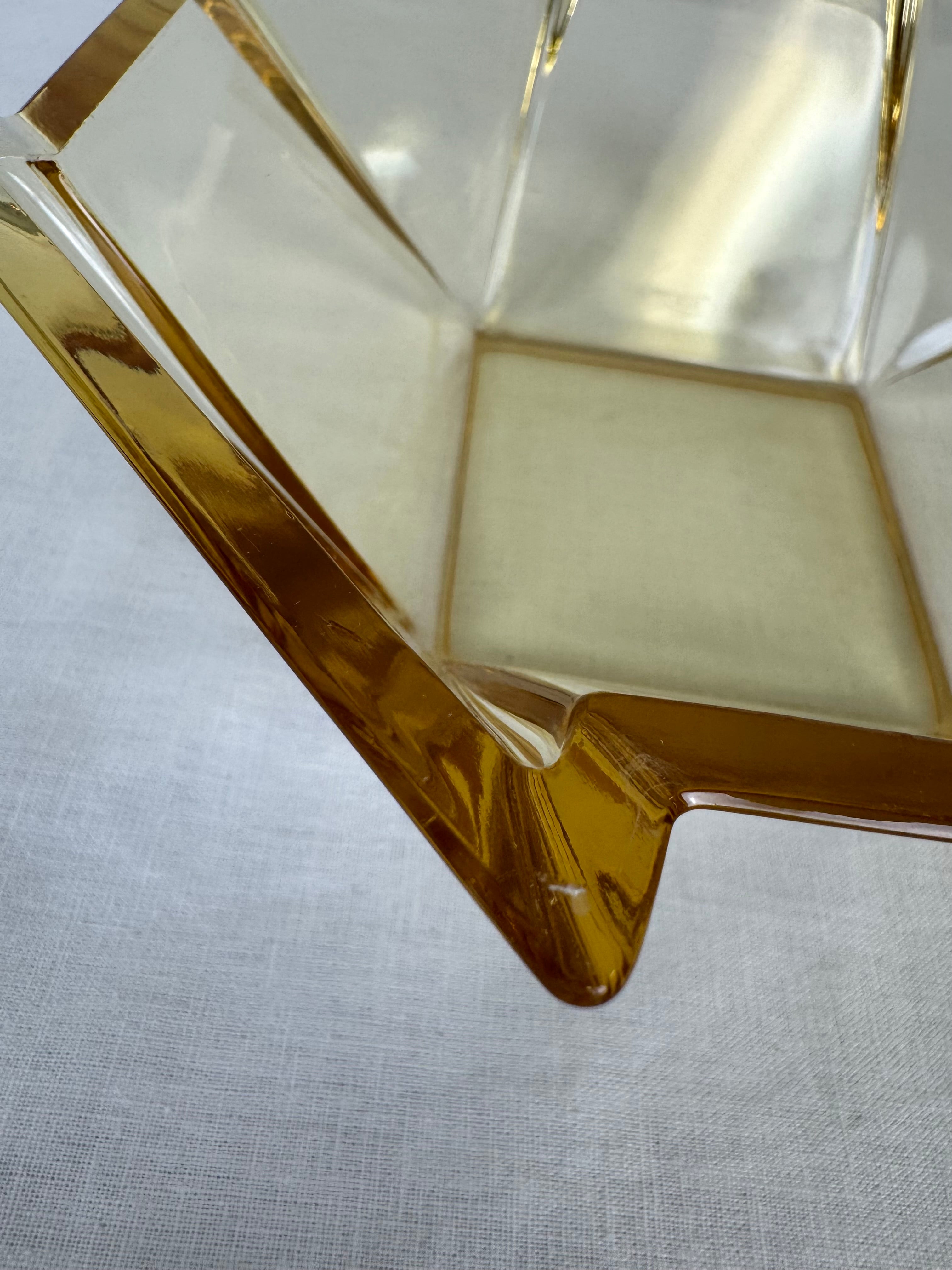 Vintage FOSTORIA Art Deco Amber Glass Bowl