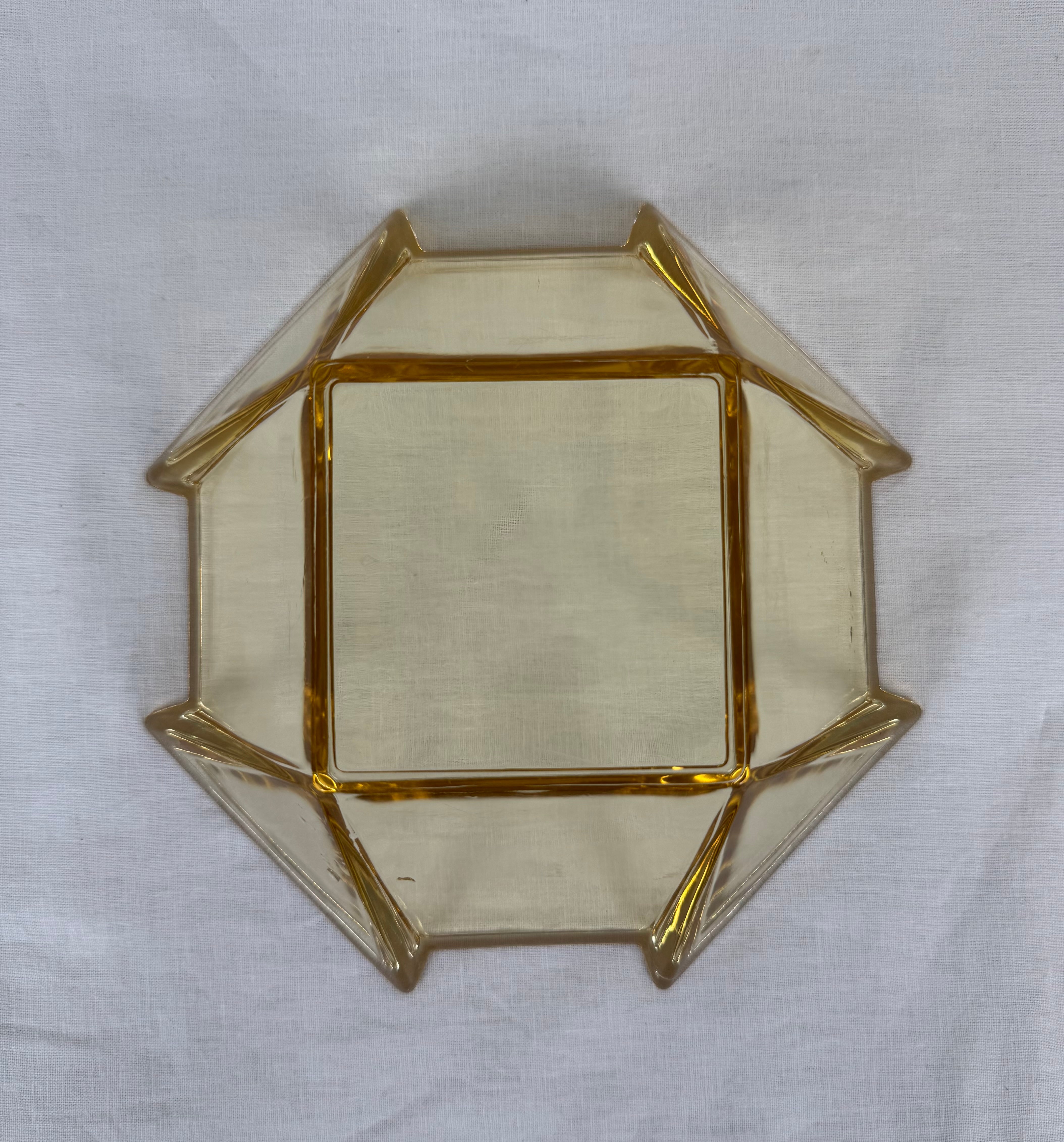Vintage FOSTORIA Art Deco Amber Glass Bowl