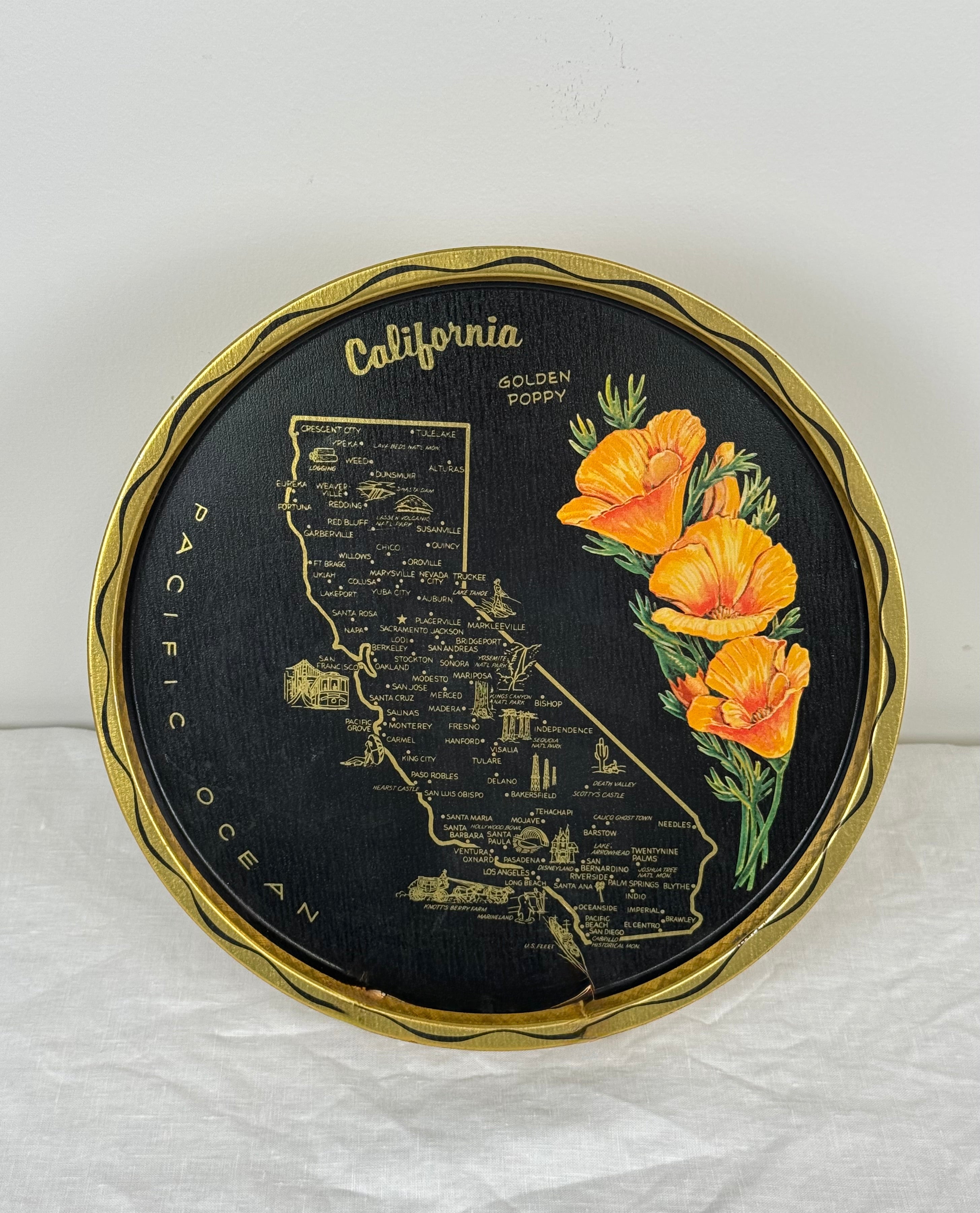 Vintage California Metal Tray