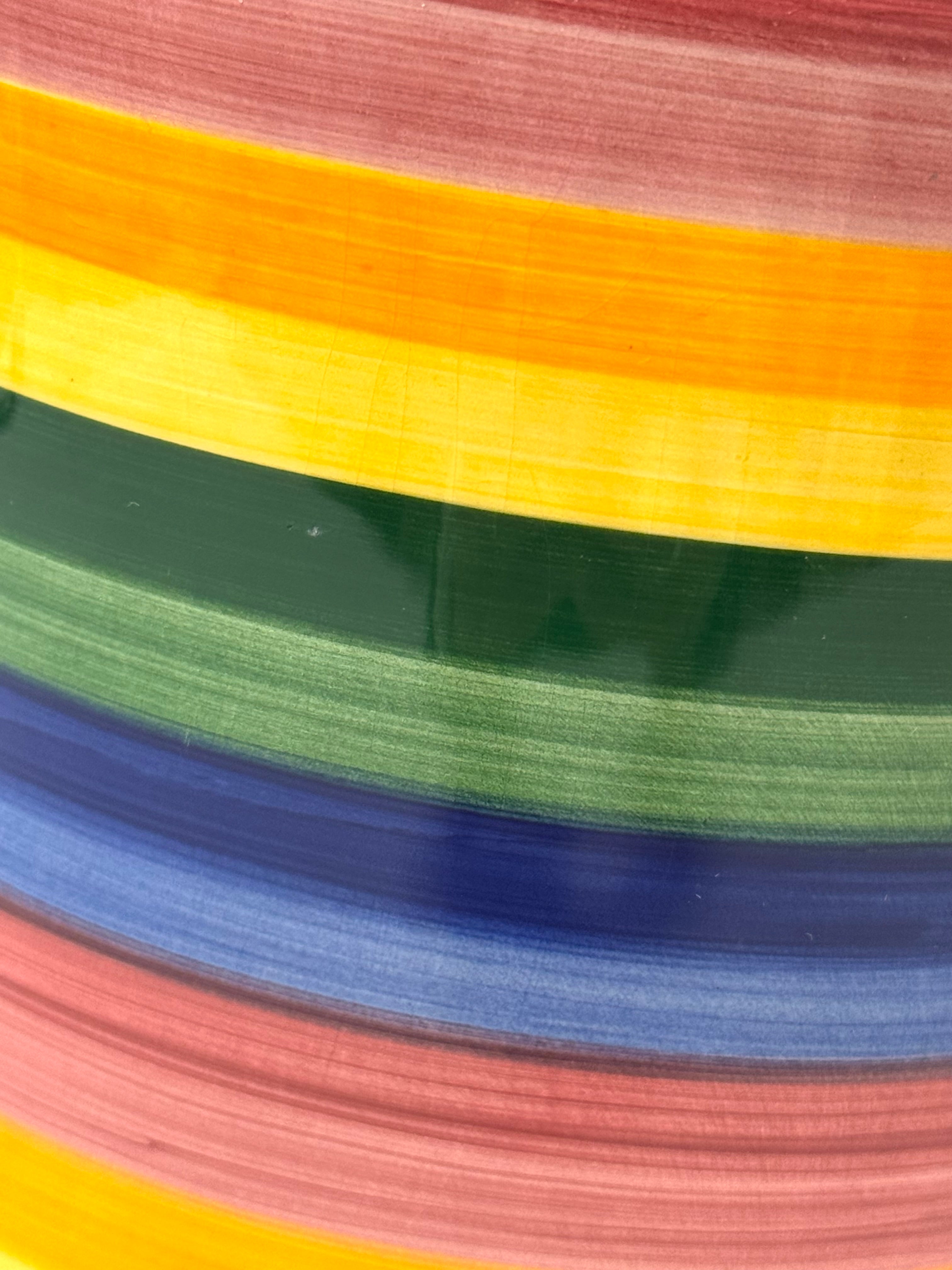 Hand-painted Multi-stripe 8" Canister