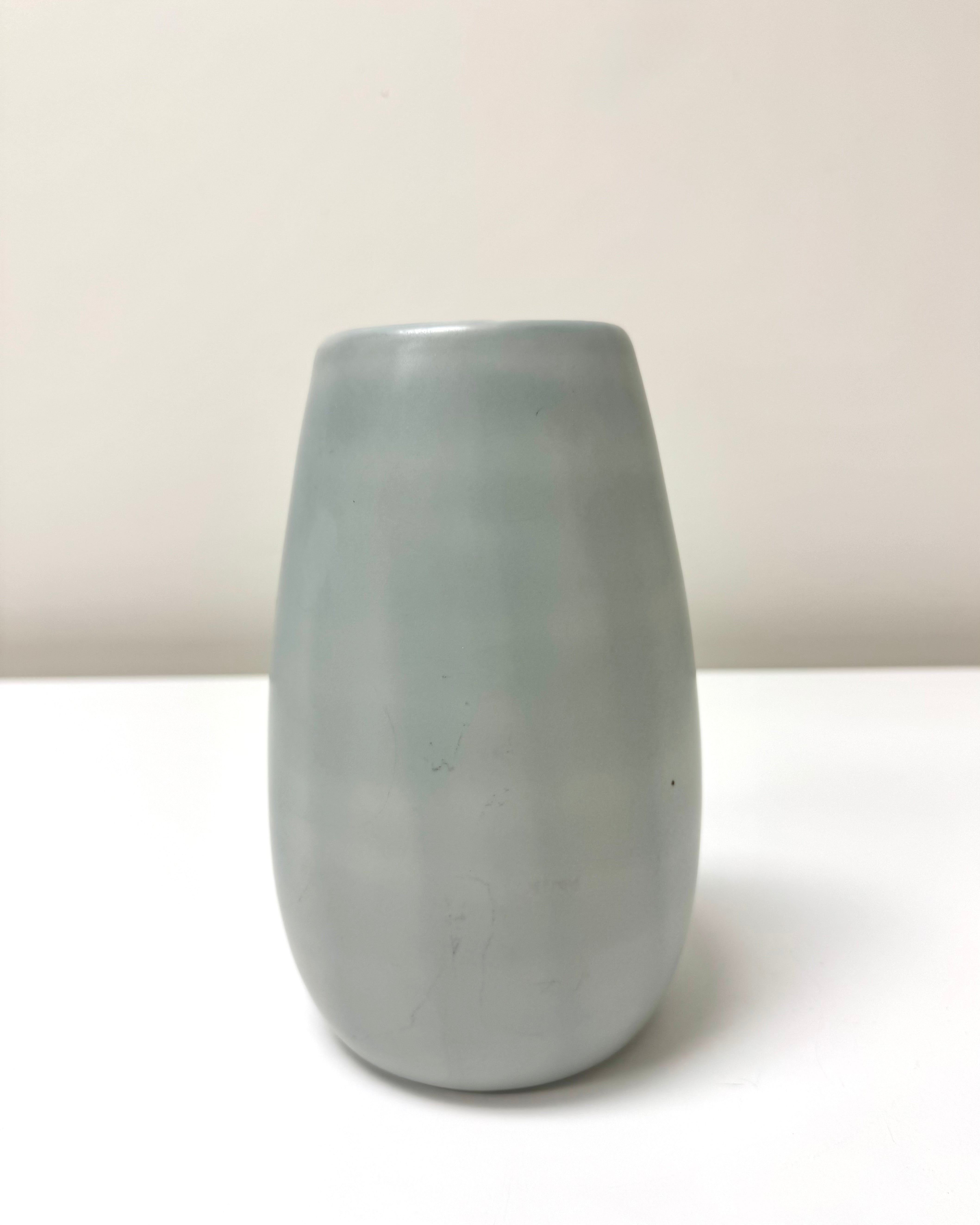 Vintage FITZ & FLOYD Light Blue Crane Vase