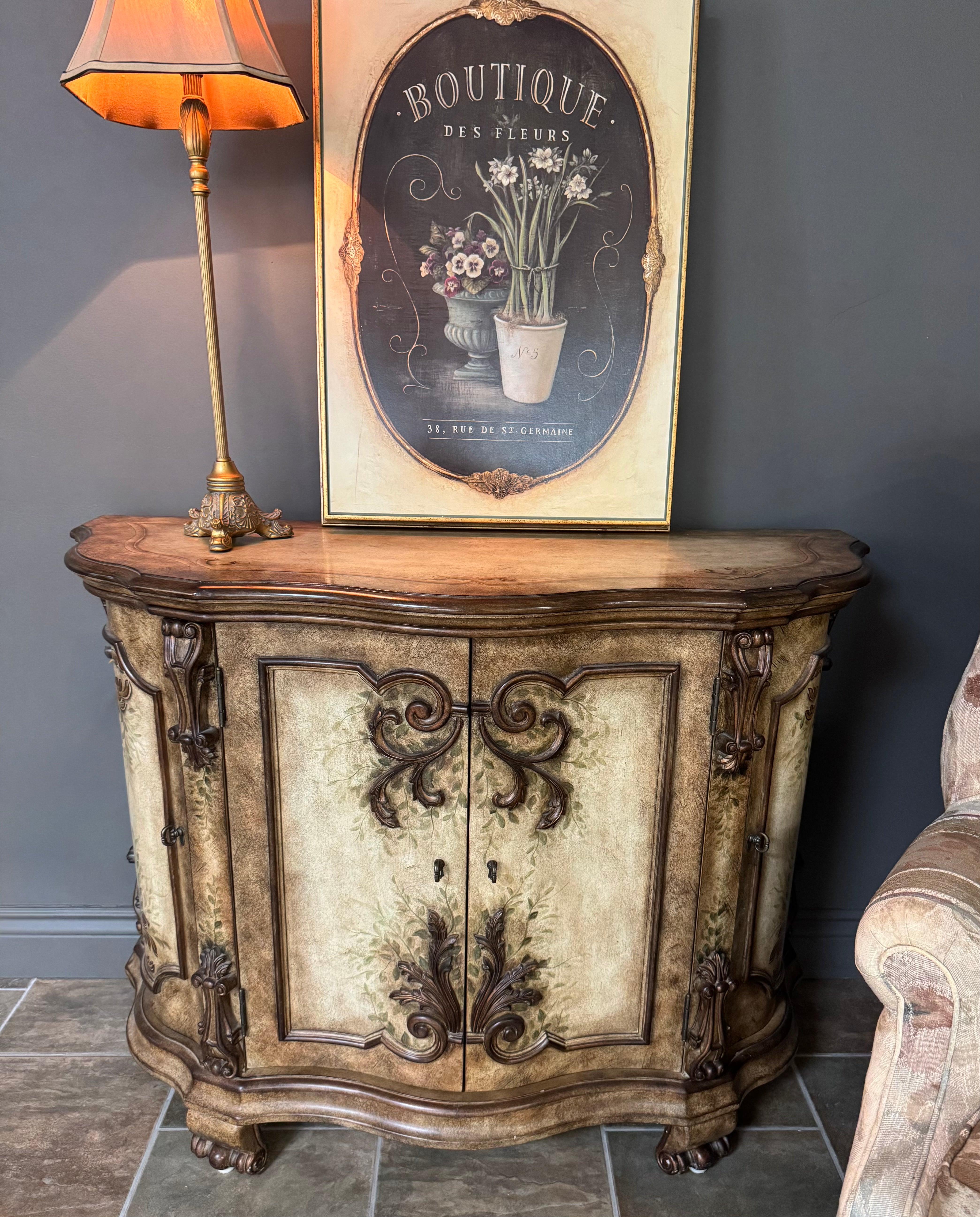 French Style Demi-lune Hall Console
