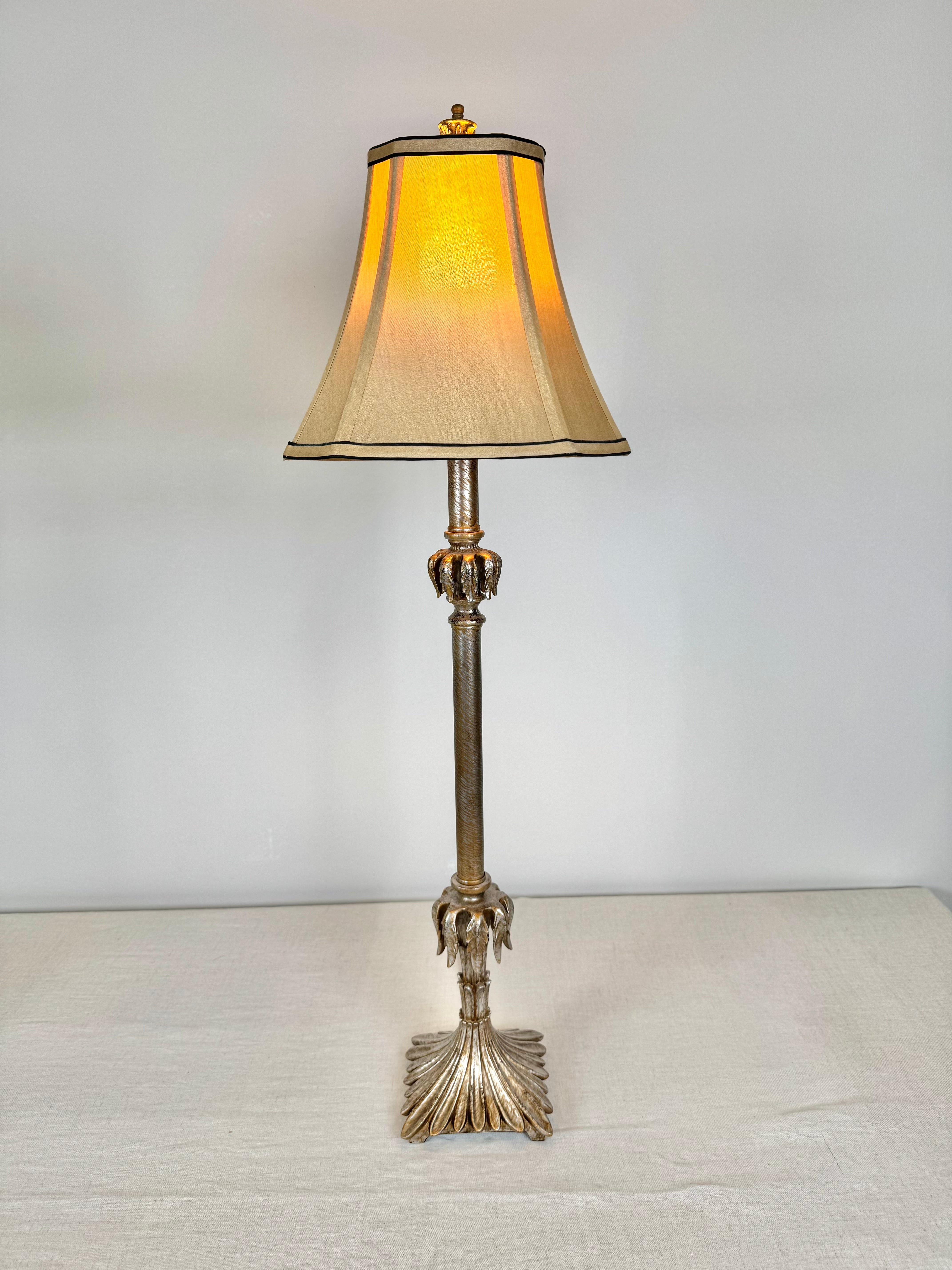 Antiqued Silver Buffet Lamp