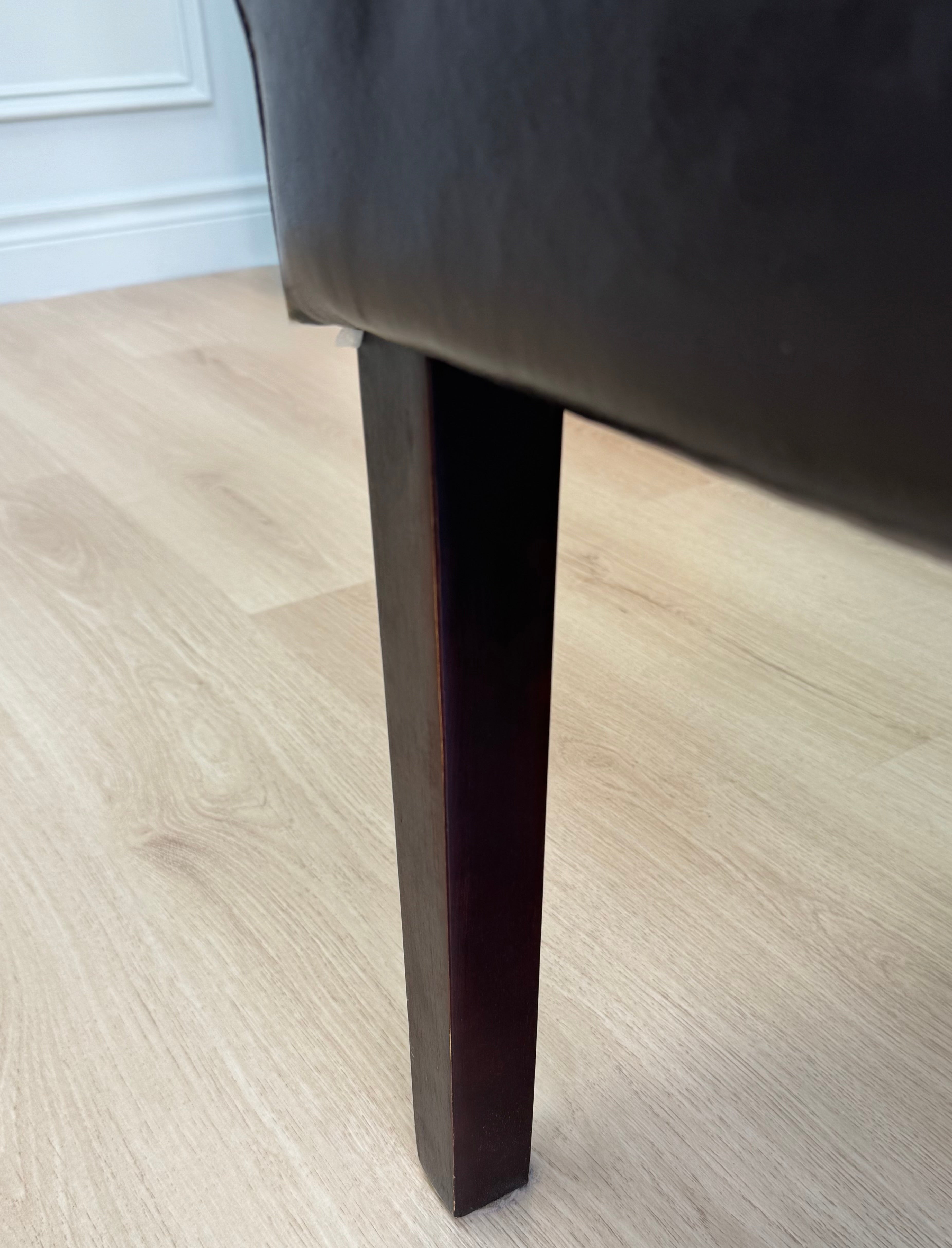 Dark Brown Leather Dining Chairs Set of 2