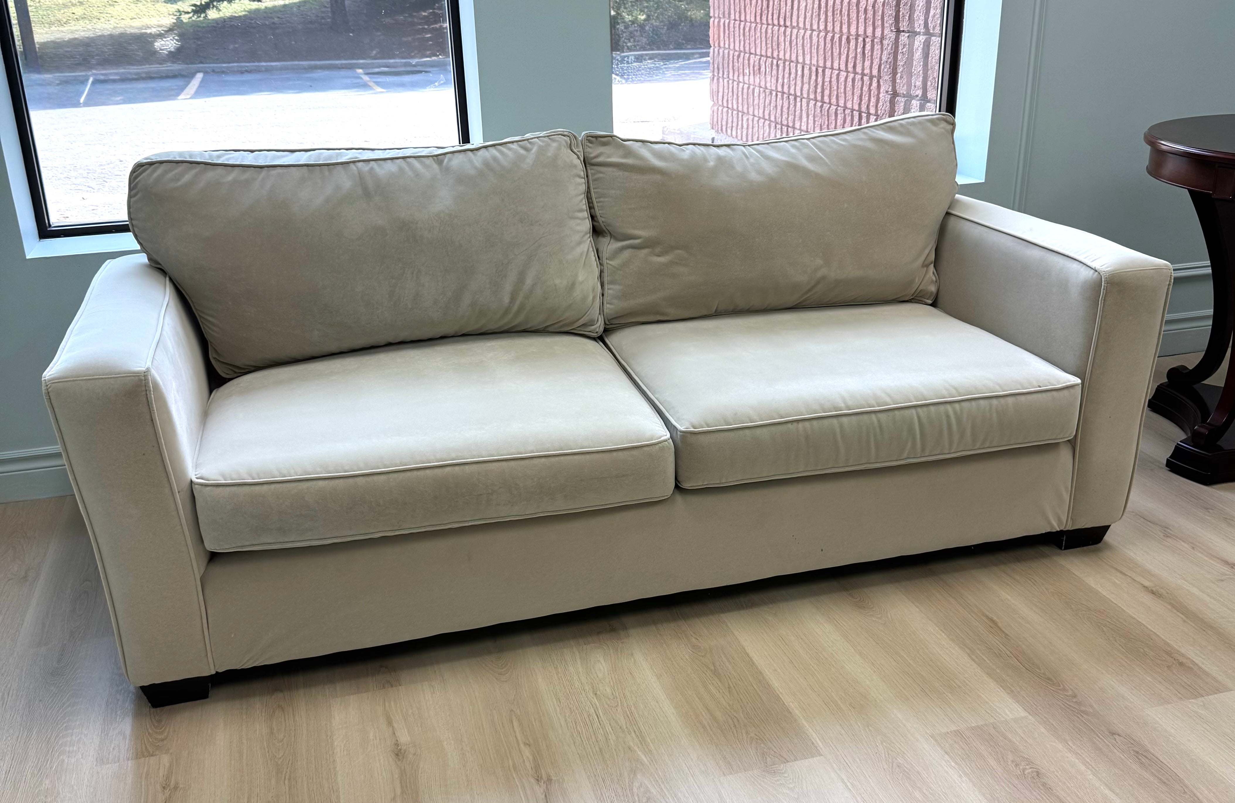 Oyster Velvet 85" Sofa